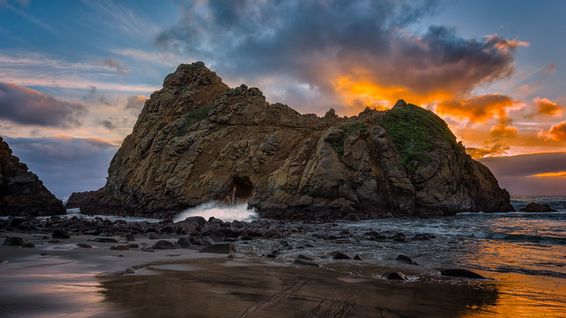 природа, побережье, простор