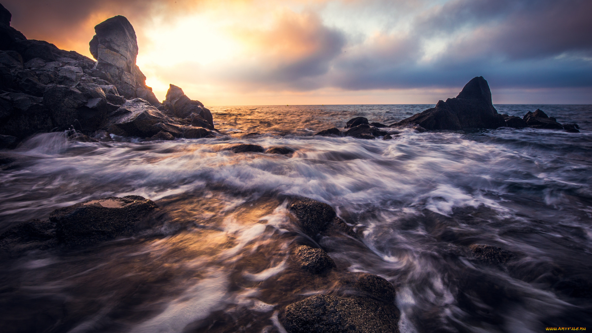 природа, побережье, простор