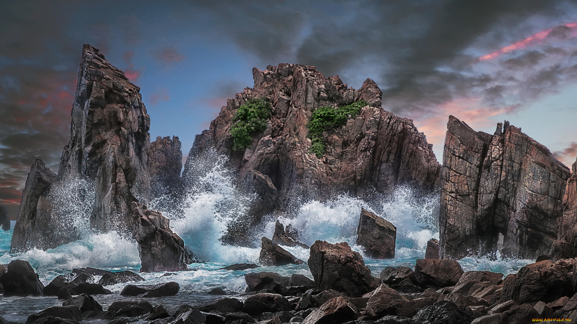 природа, побережье, простор