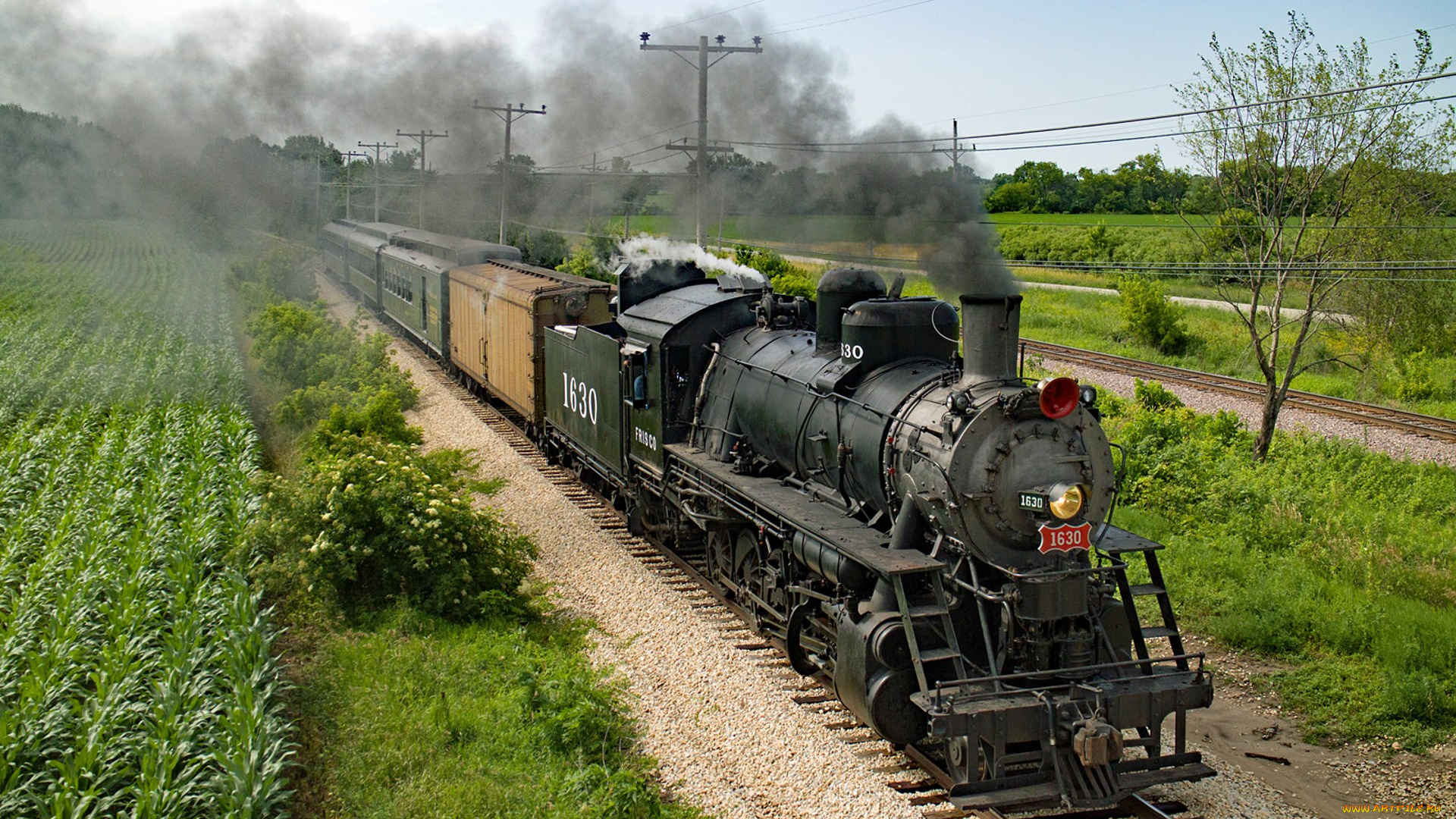 техника, паровозы, локомотив, состав