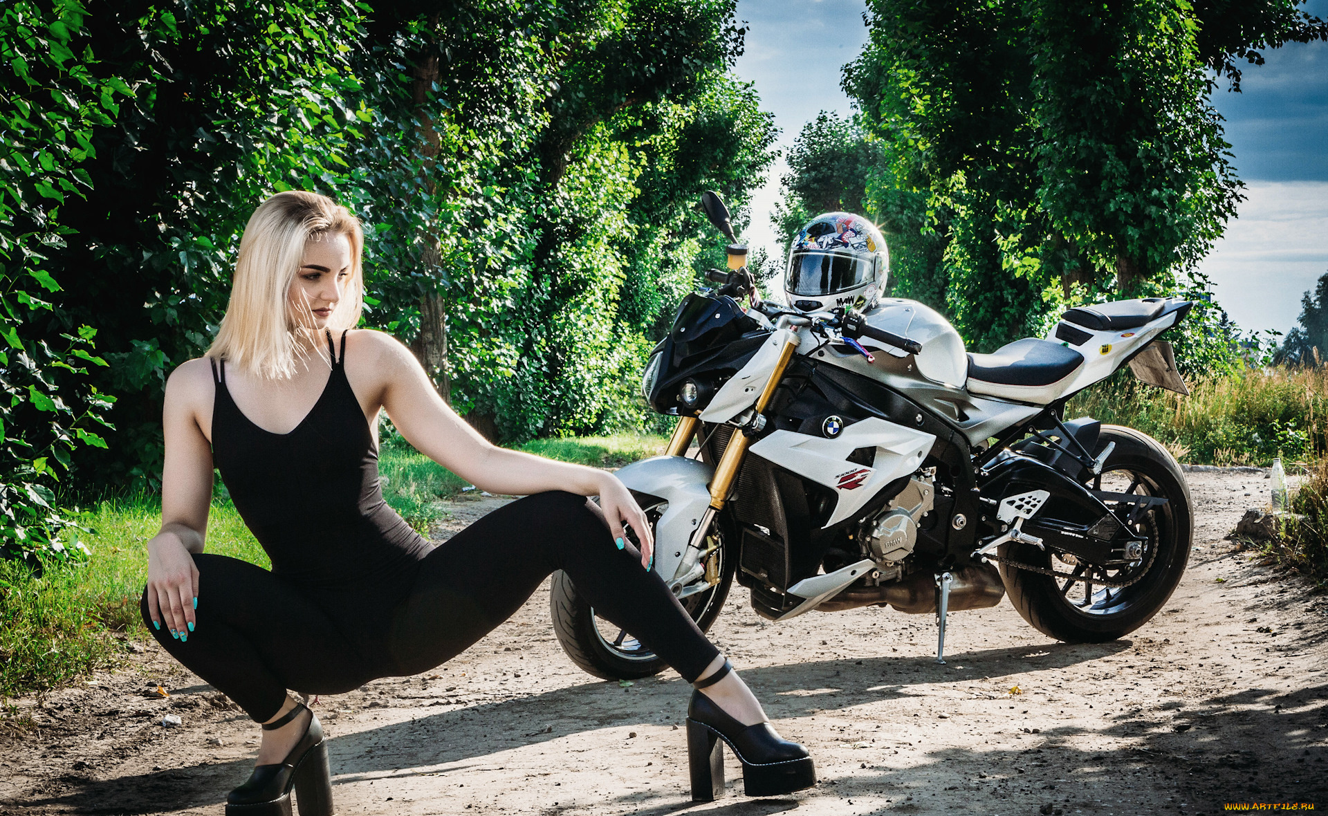 мотоциклы, мото, с, девушкой, девушки