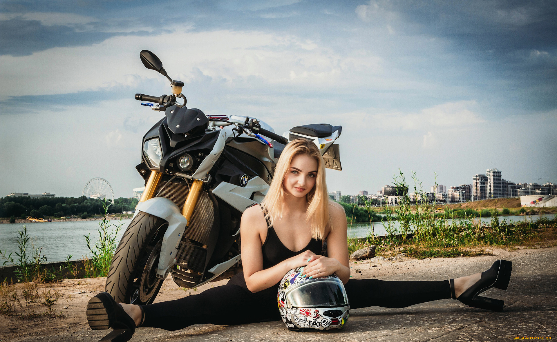 мотоциклы, мото, с, девушкой, девушки