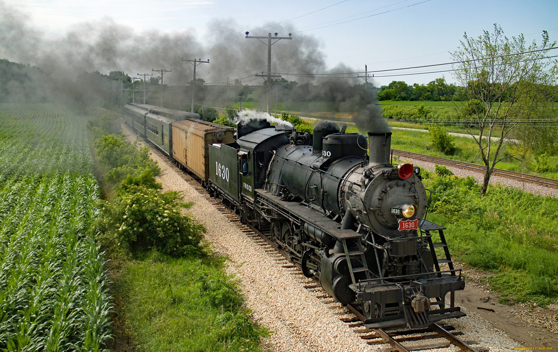 техника, паровозы, локомотив, состав