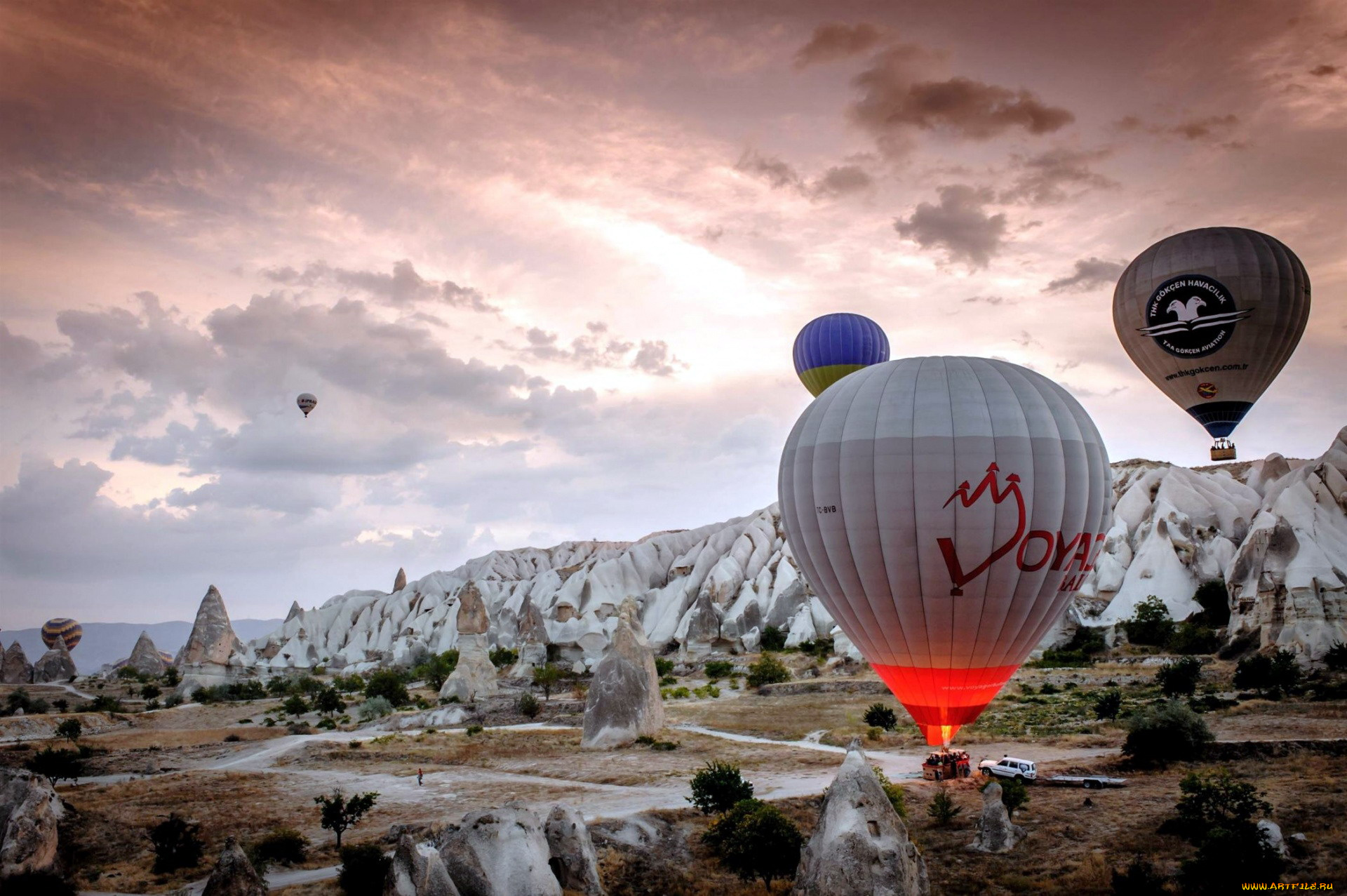 авиация, воздушные, шары, горы, полет