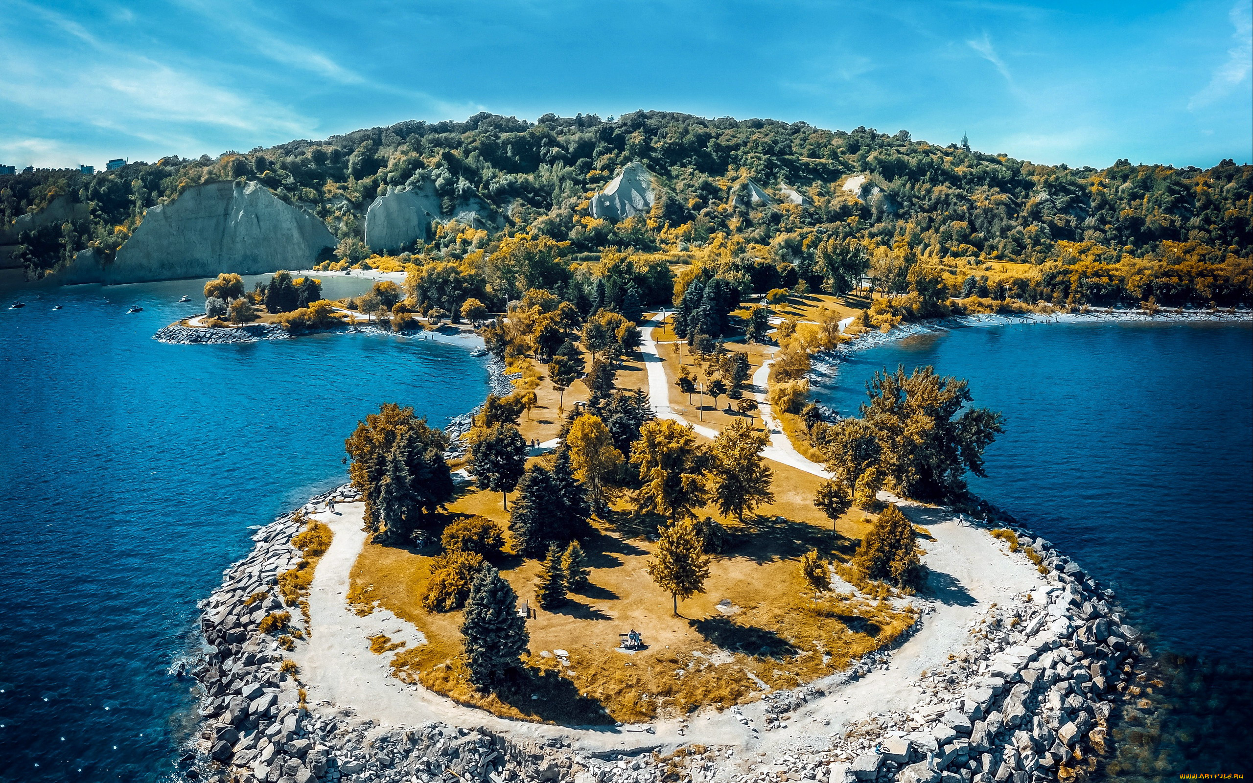 природа, реки, озера, панорама, аллеи, остров