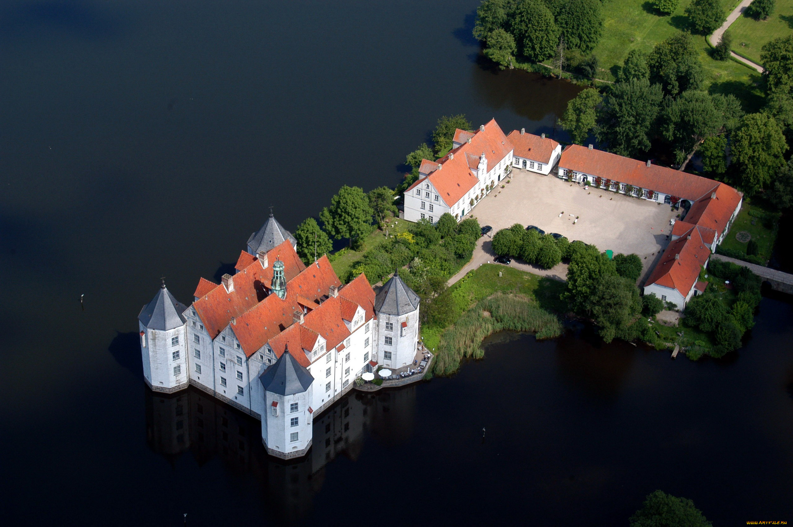 glucksburg, castle, города, замки, германии, glucksburg, castle