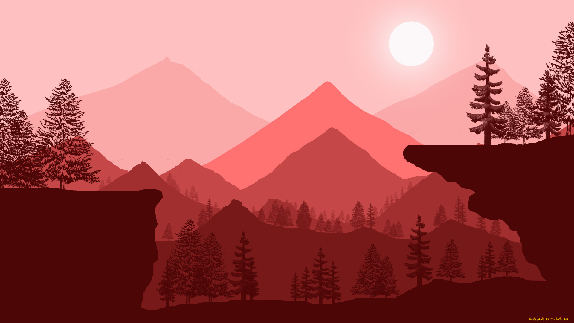 векторная, графика, природа, , nature, горы