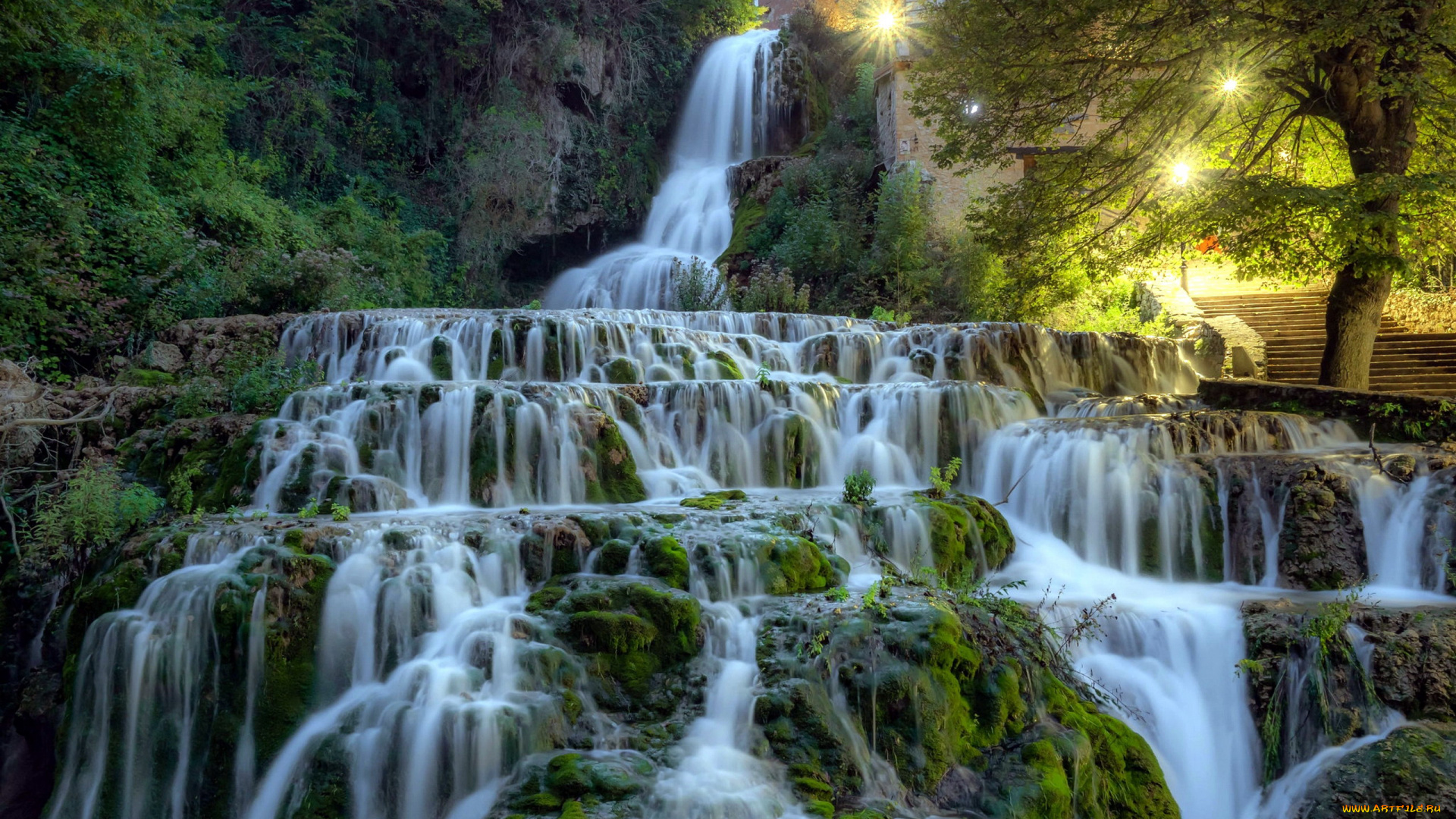 природа, водопады, поток, водопад, вода