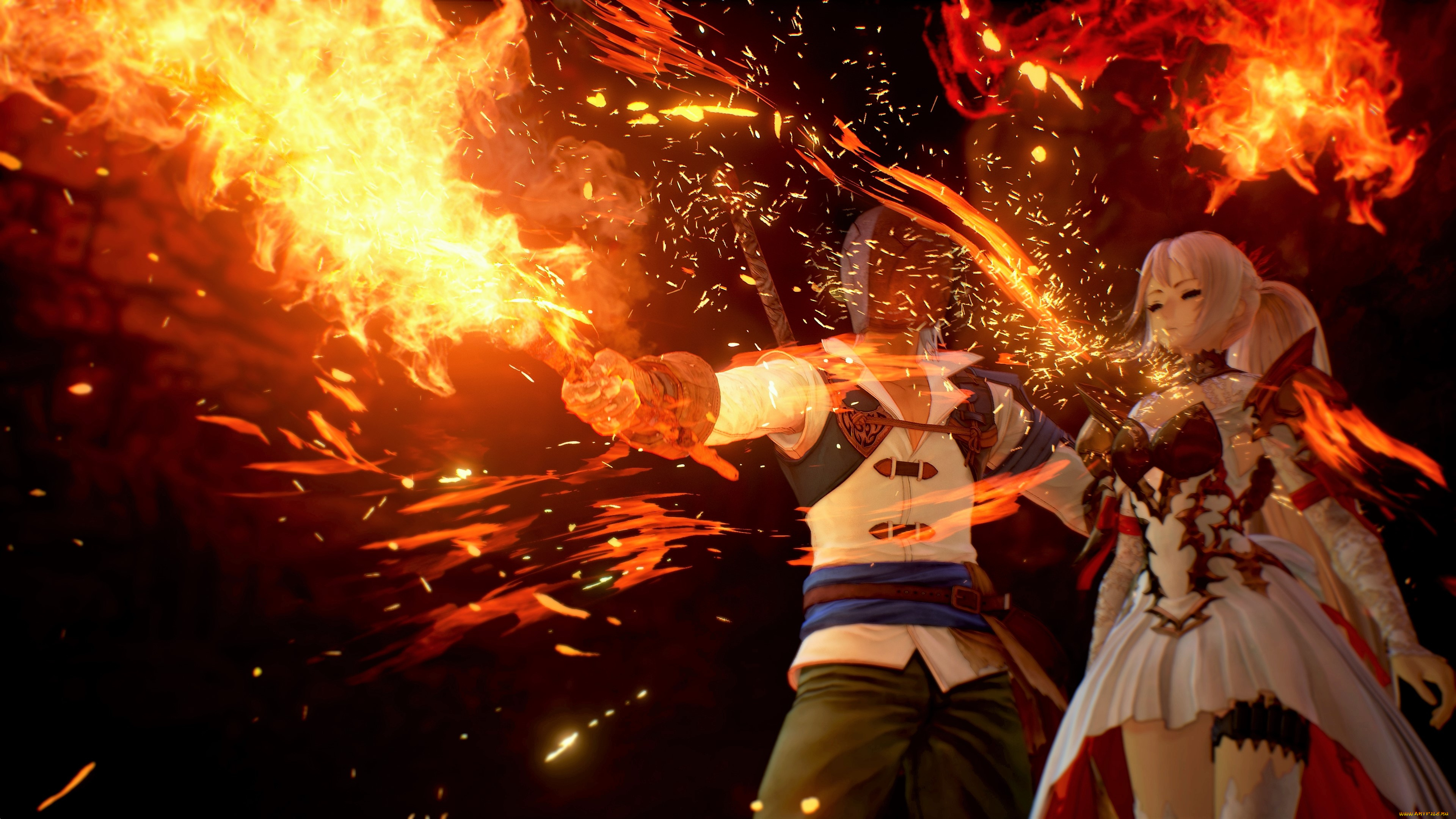 видео, игры, tales, of, arise, парень, девушка, искры, магия