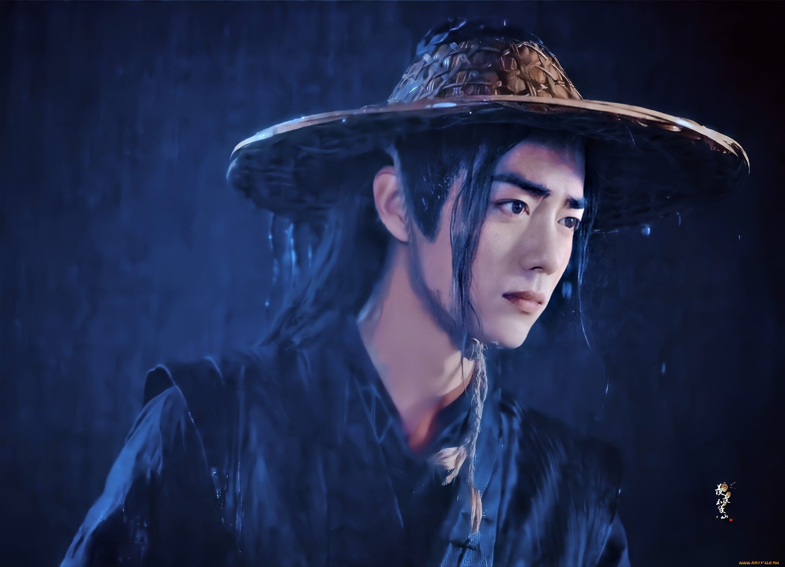 рисованное, кино, , мультфильмы, вэй, усянь, шляпа, дождь