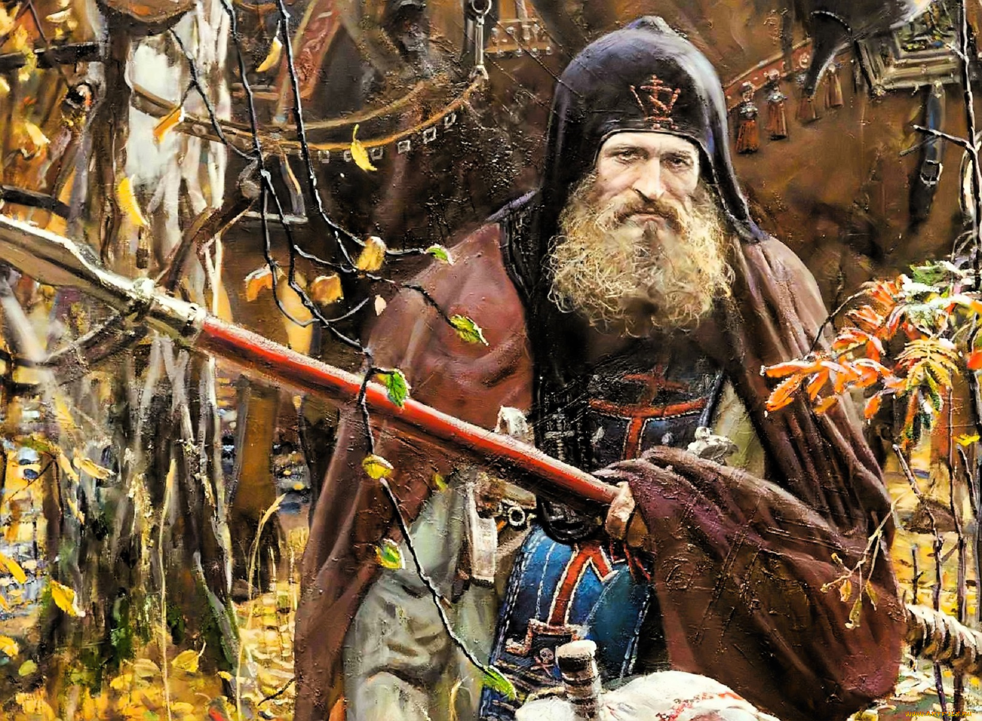 рисованное, павел, рыженко, монах, воин, войско