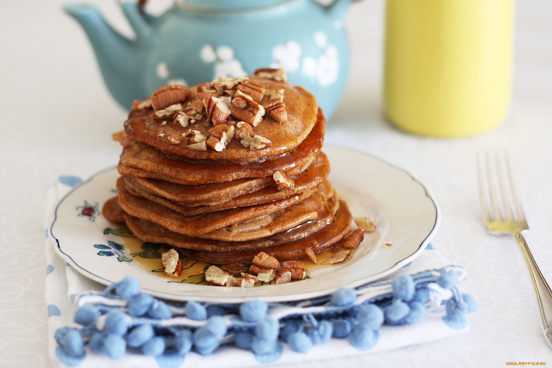 еда, блины, оладьи, орехи, стопка, блинчики