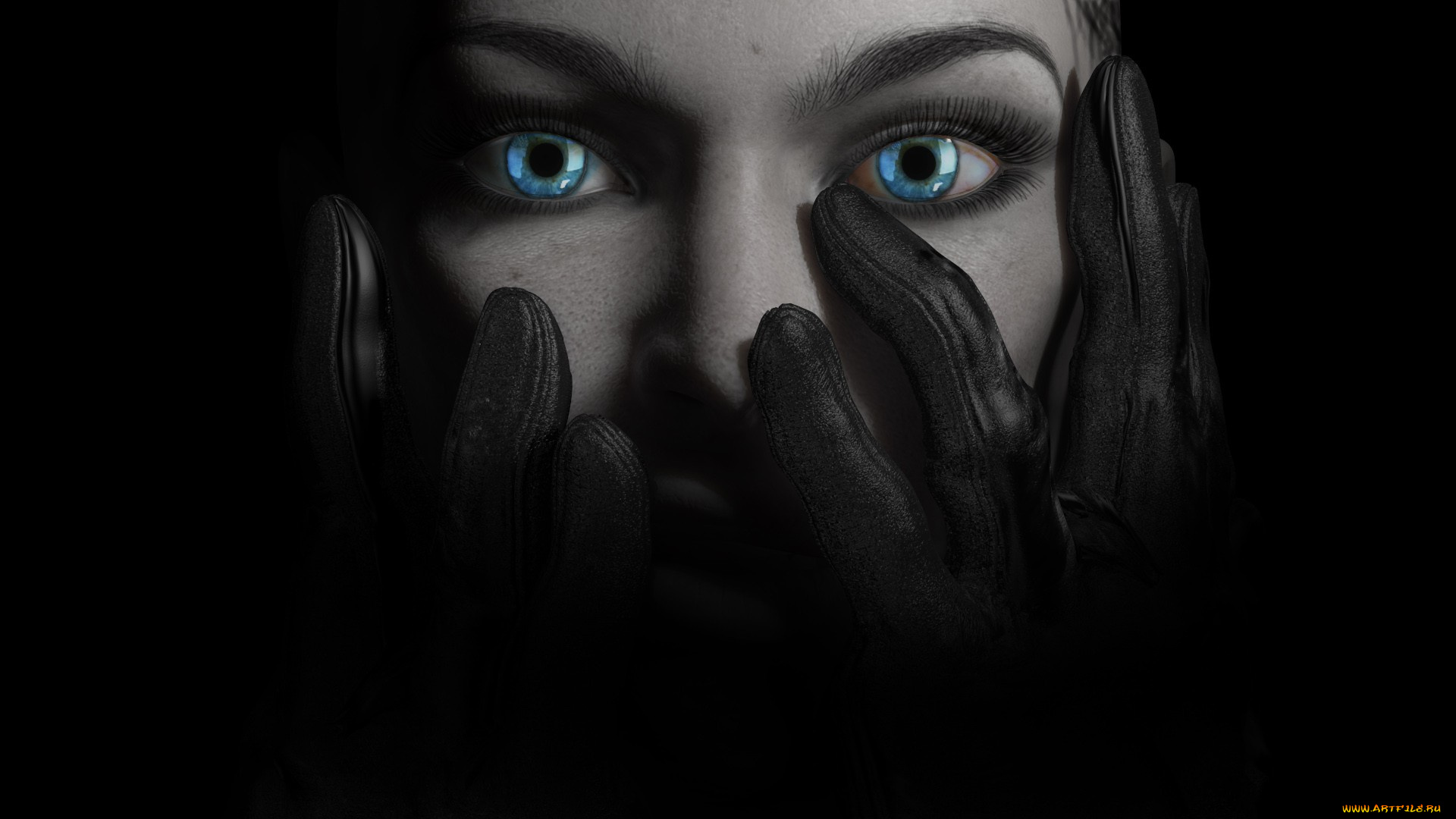 3д, графика, 3d, eyes, глаза, перчатки