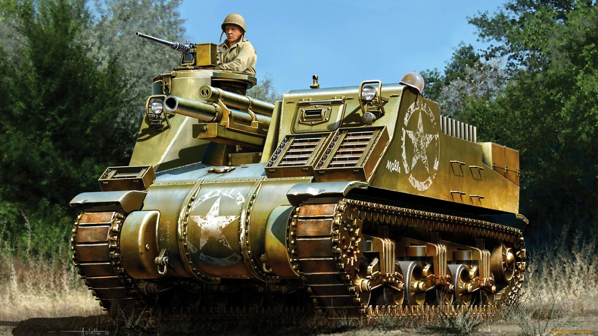 m7, priest, техника, военная, сау, гаубица