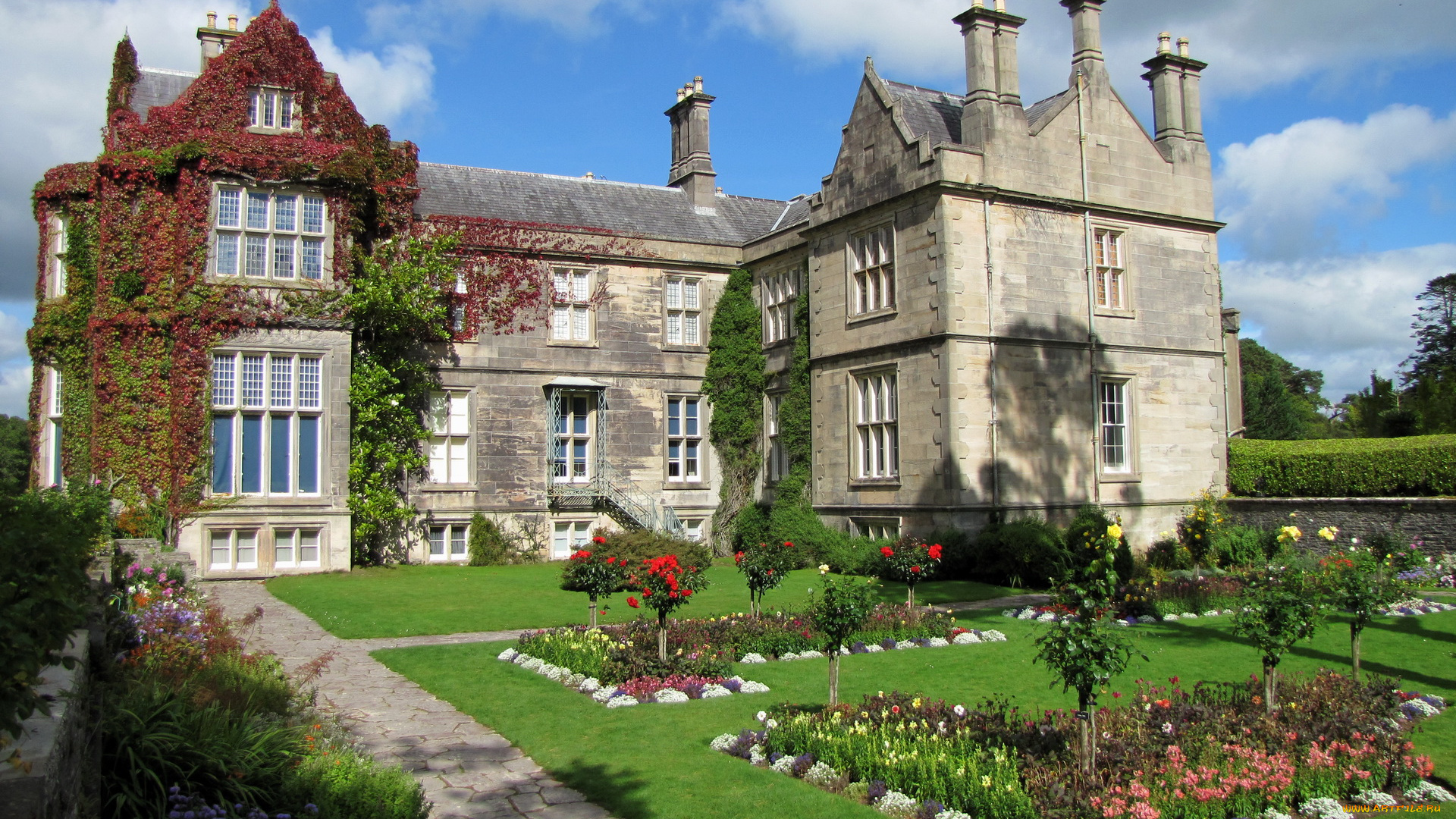 muckross, house, ireland, города, здания, дома, дом, сад