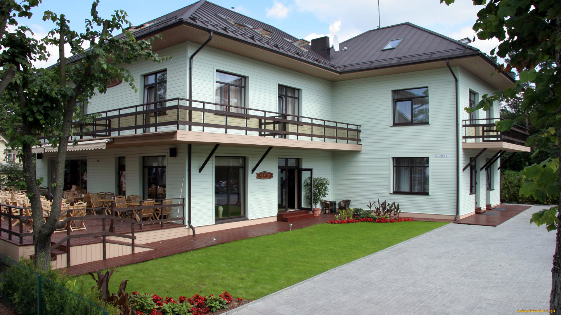 вилла, диемедис, паланга, литва, города, здания, дома