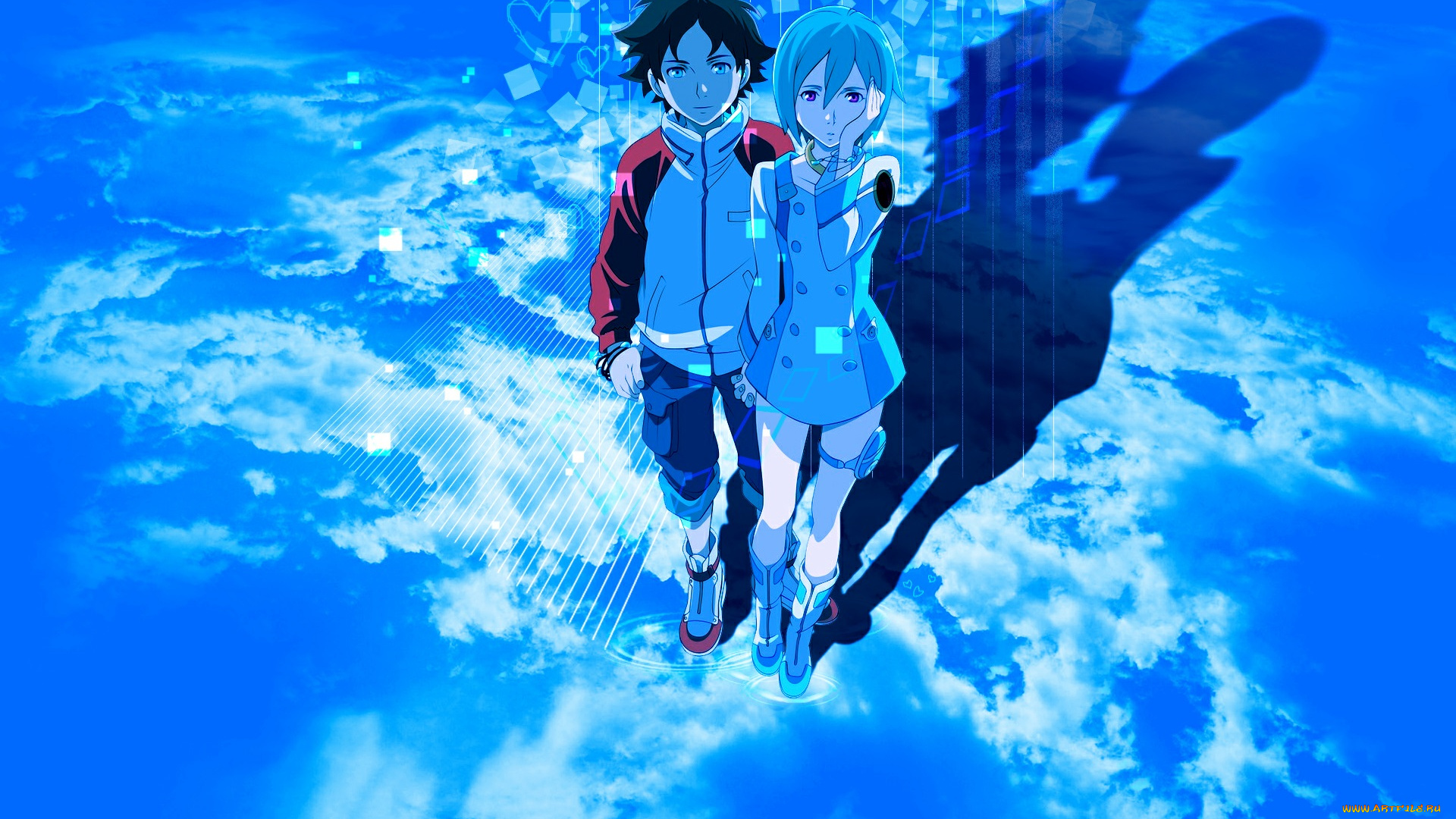 аниме, eureka, seven, мир, девушка, парень