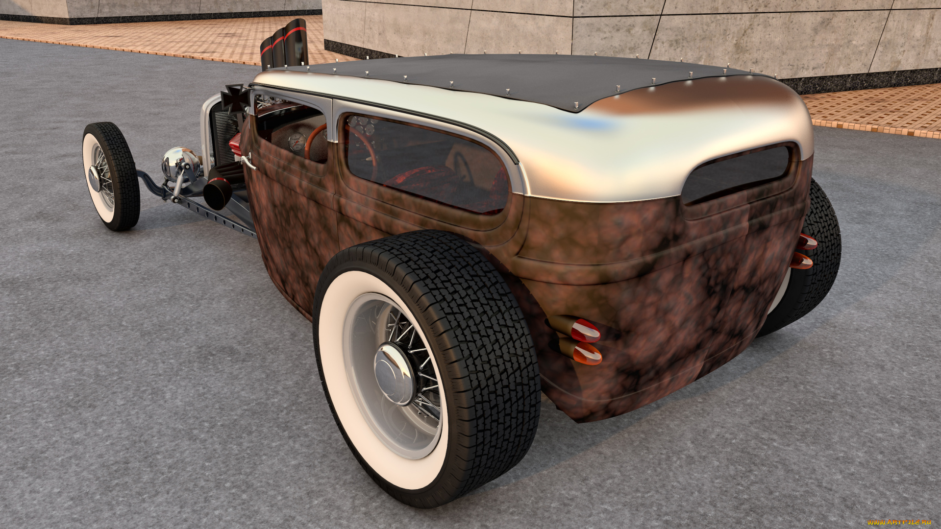 автомобили, 3д, ford, 1929