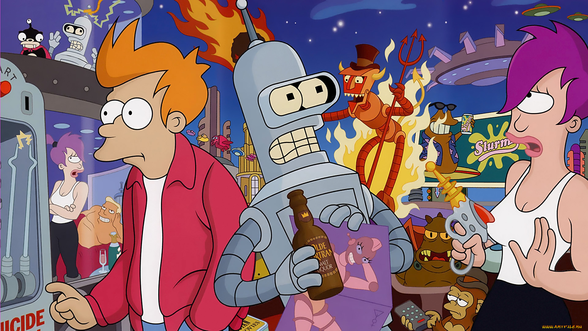 futurama, мультфильмы, футурама