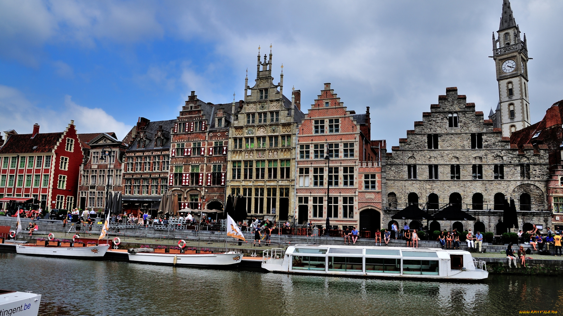 гент, бельгия, города, улицы, площади, набережные, корабли, набережная, здания