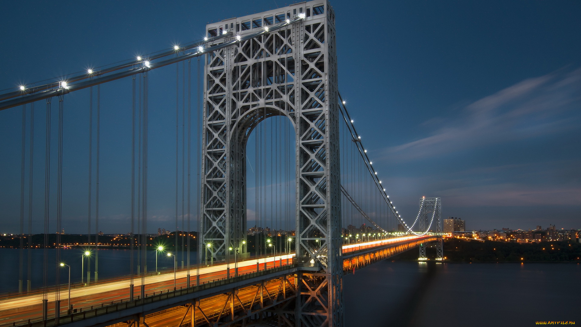 города, нью, йорк, сша, мост, джорджа, , вашингтона