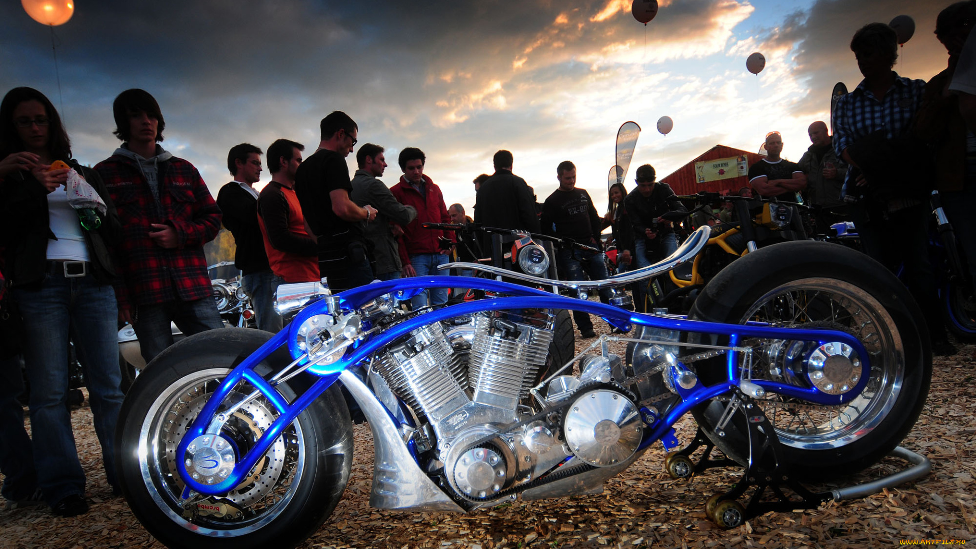 мотоциклы, customs, народ, шарики
