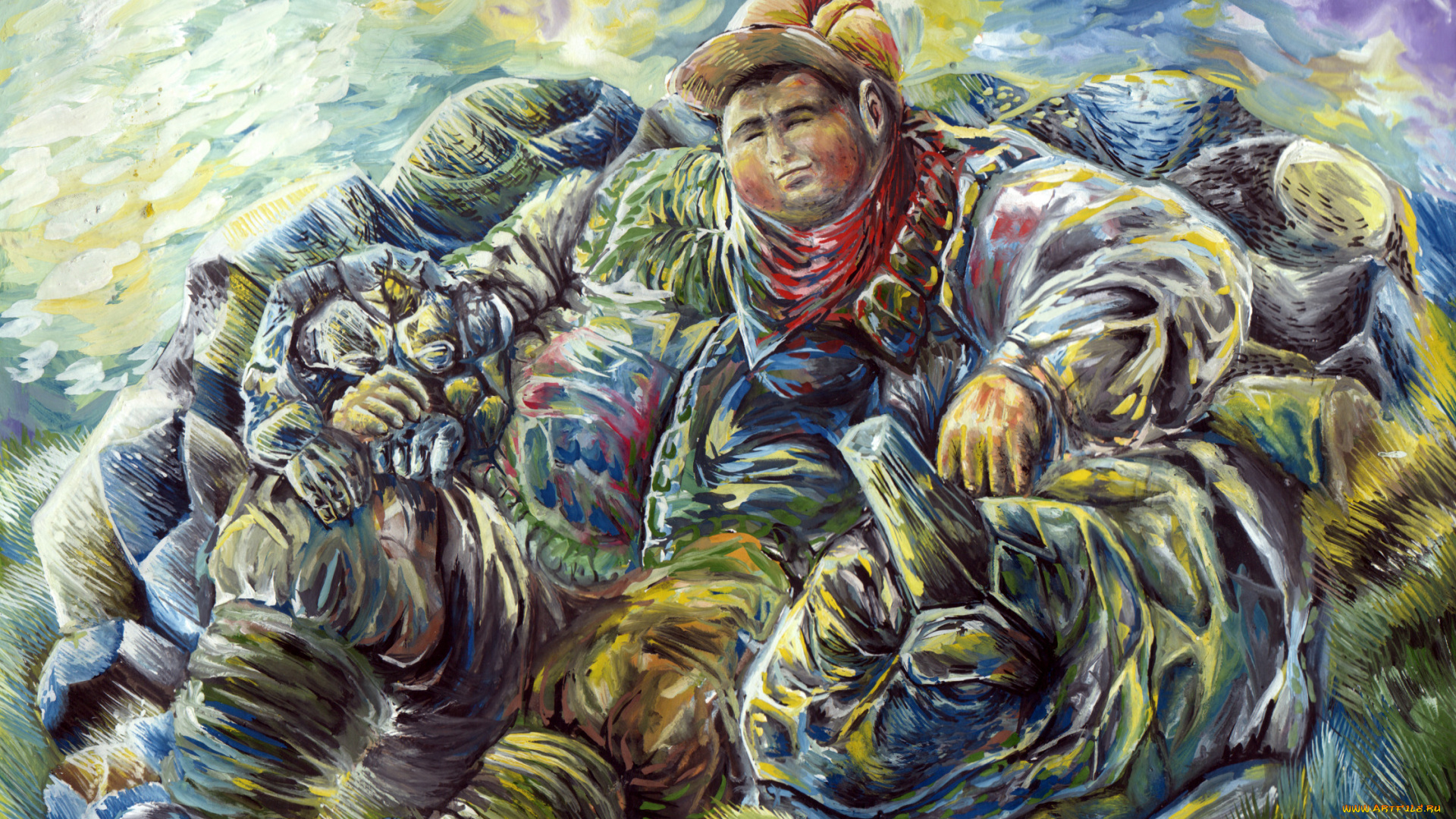 рисованные, люди, рисунок