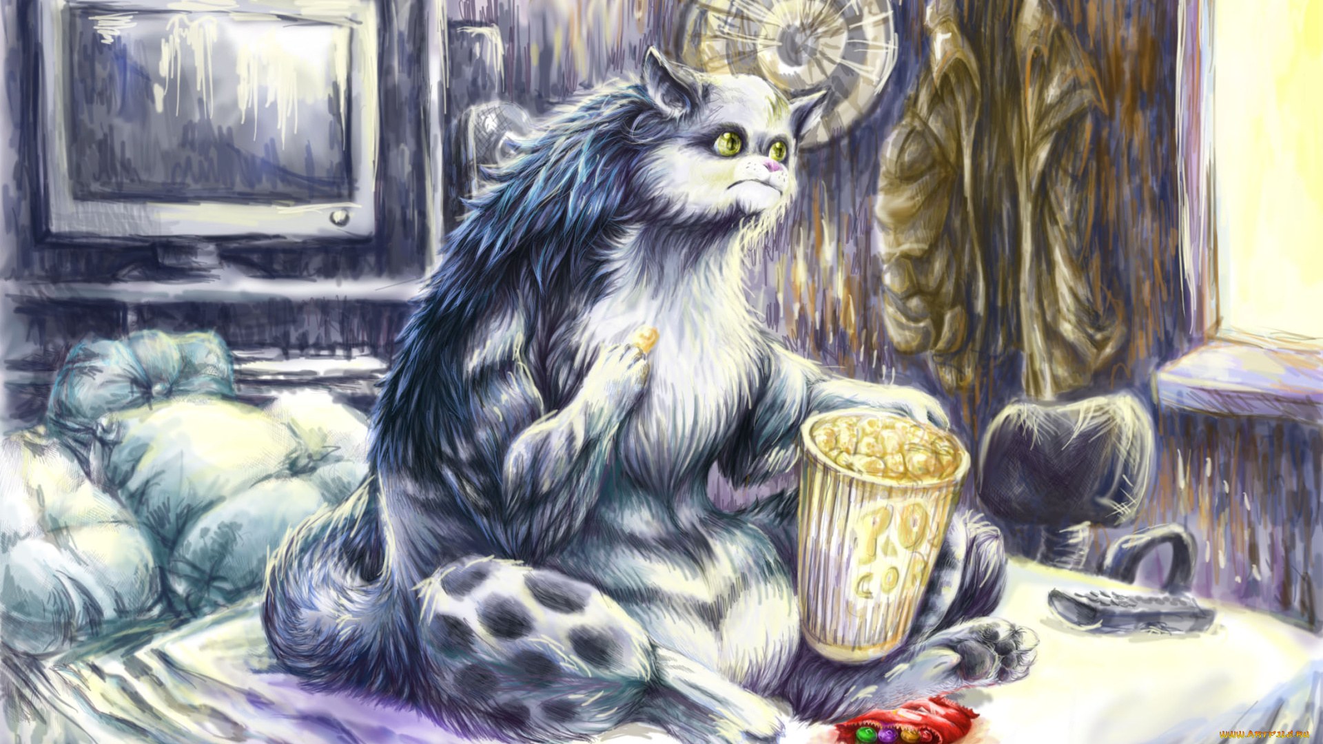 рисованные, животные, сказочные, мифические, рисунок