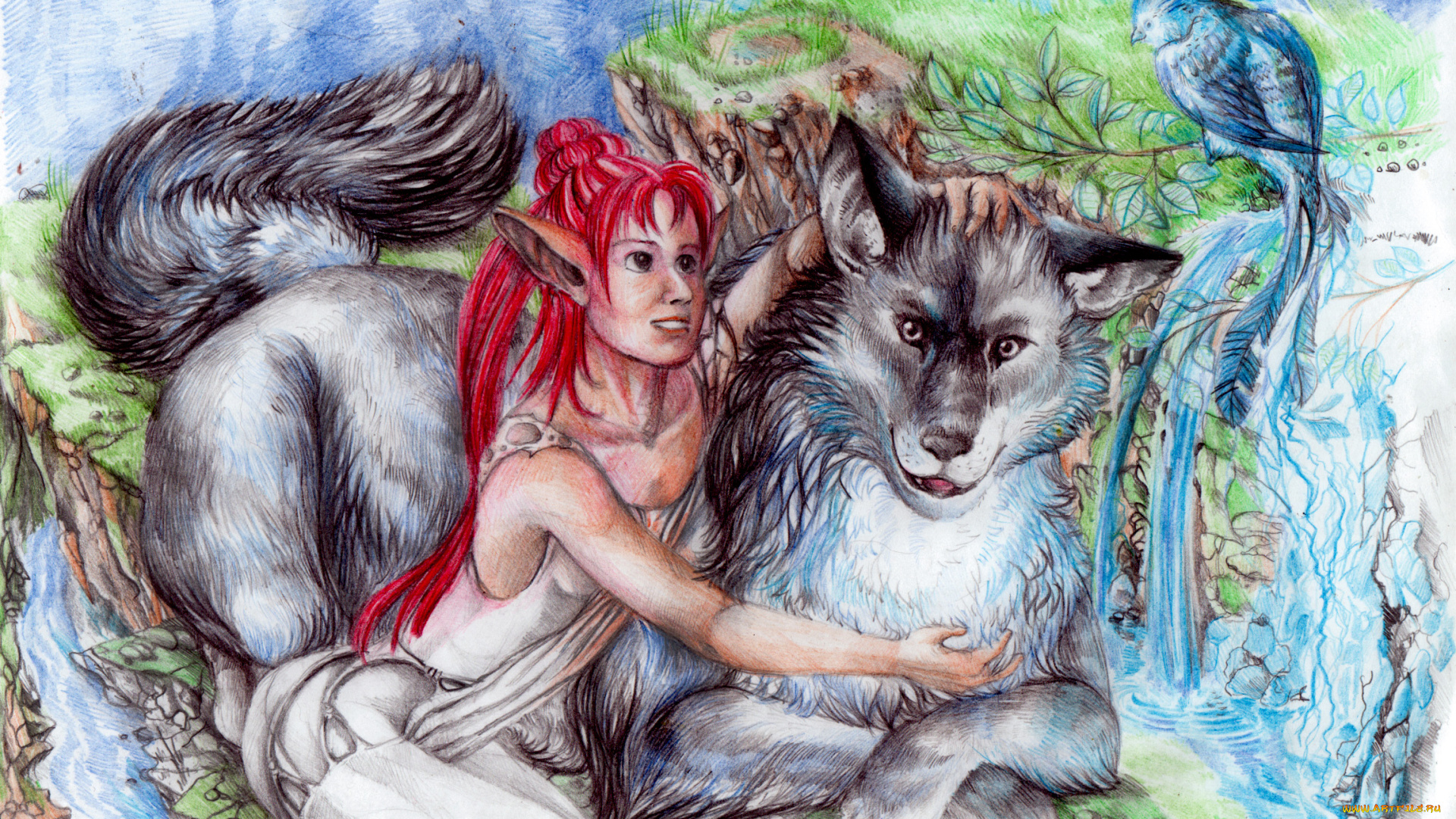 рисованные, животные, сказочные, мифические, рисунок