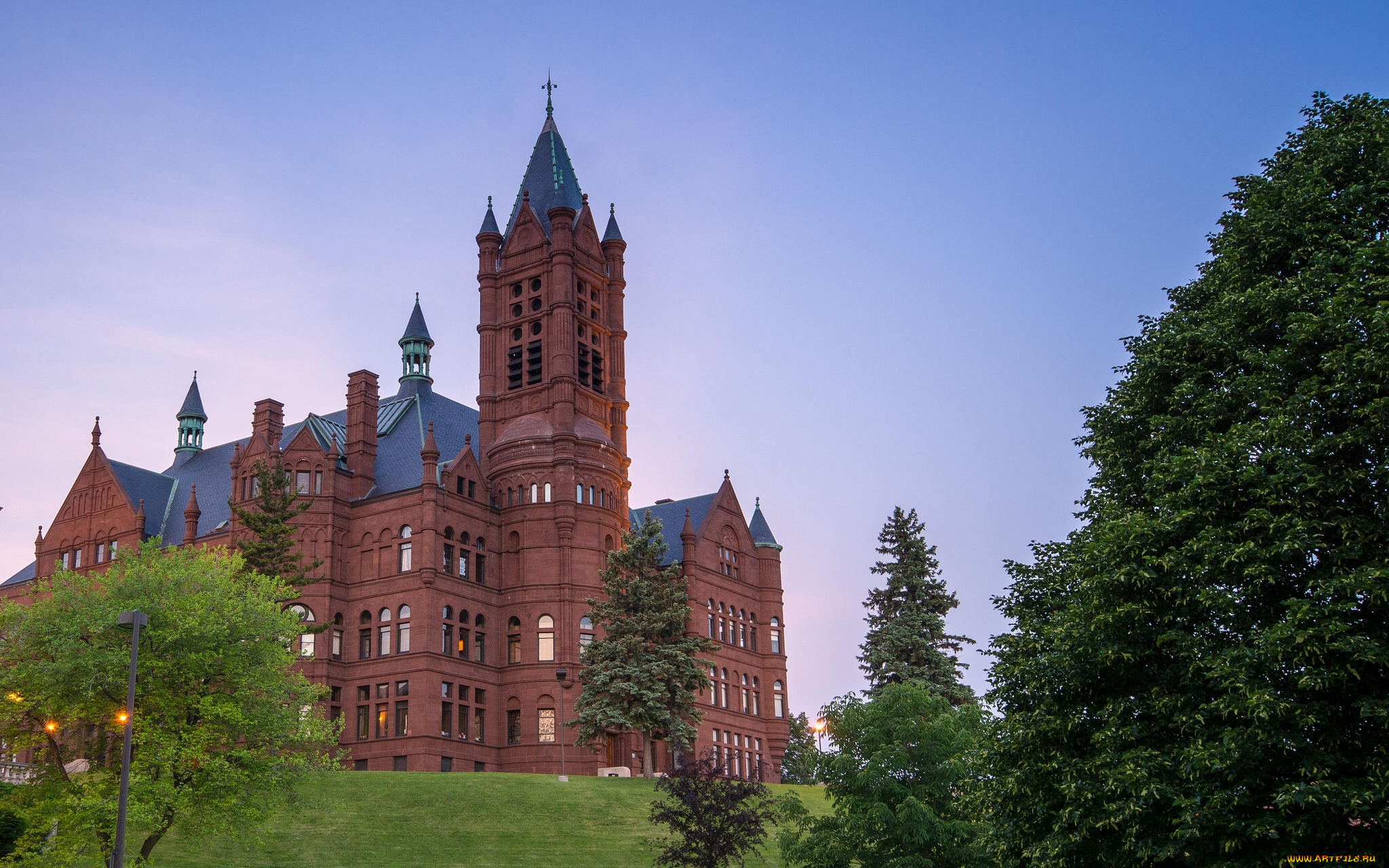 syracuse, university, new, york, города, здания, дома, деревья, сиракьюс, сиракьюсский, университет