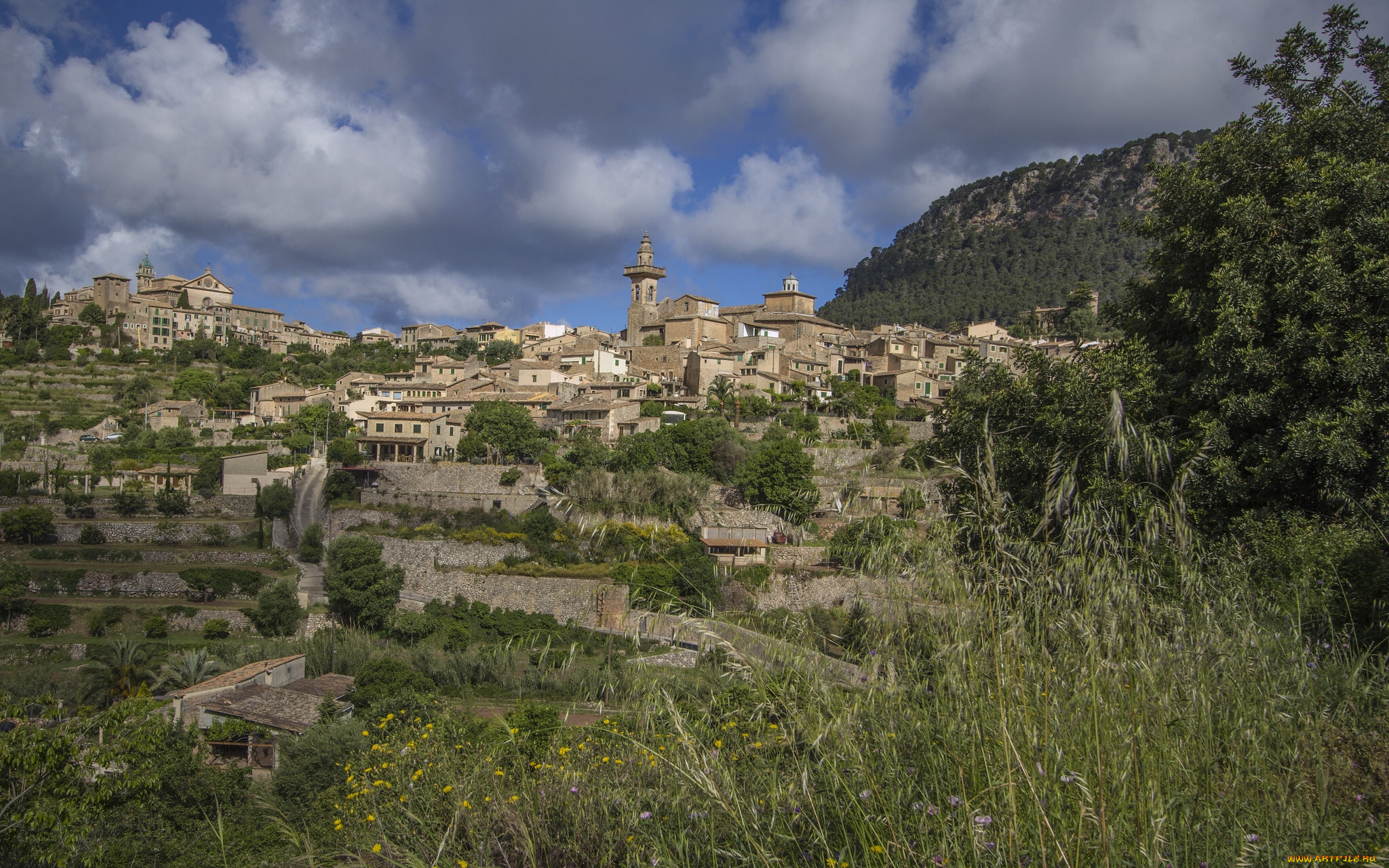 valldemossa, mallorca, spain, города, панорамы, испания, здания, мальорка, вальдемоса