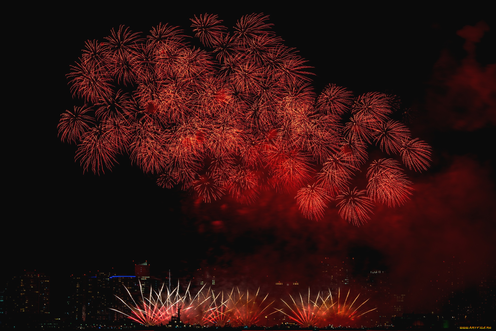 разное, салюты, фейерверки, праздник