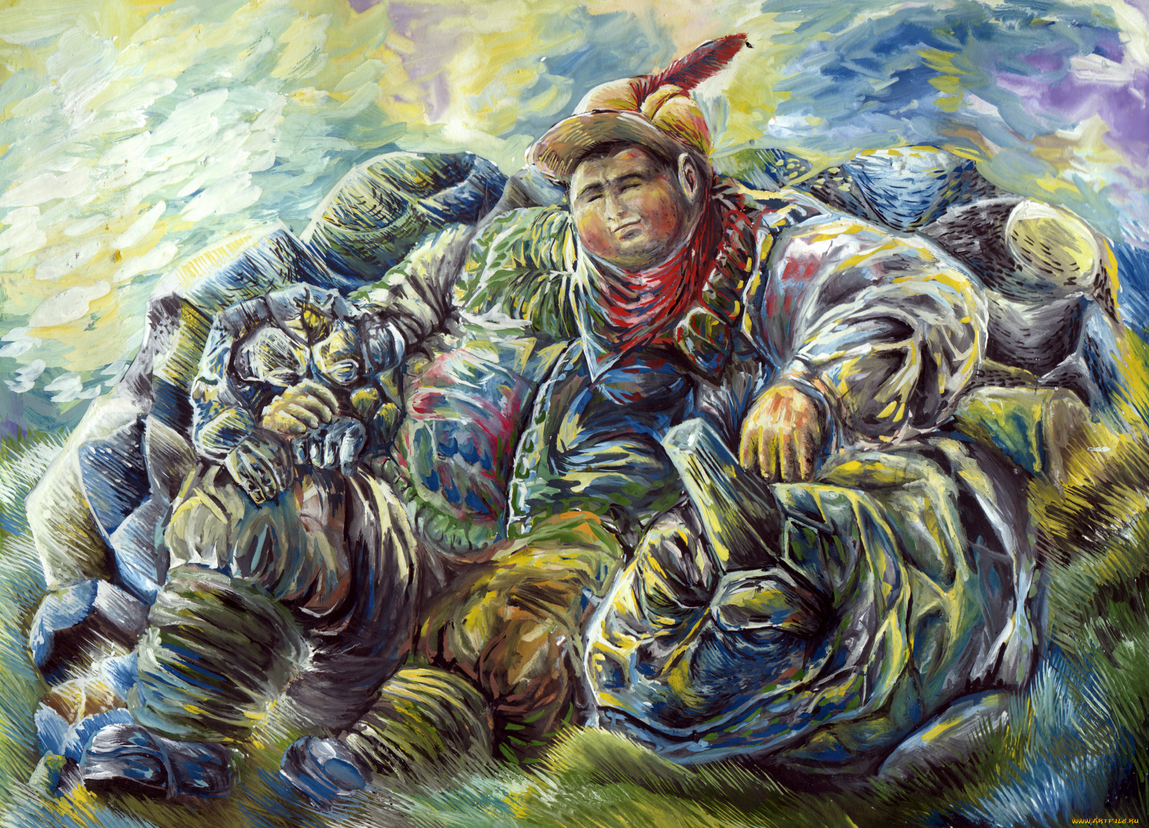 рисованные, люди, рисунок