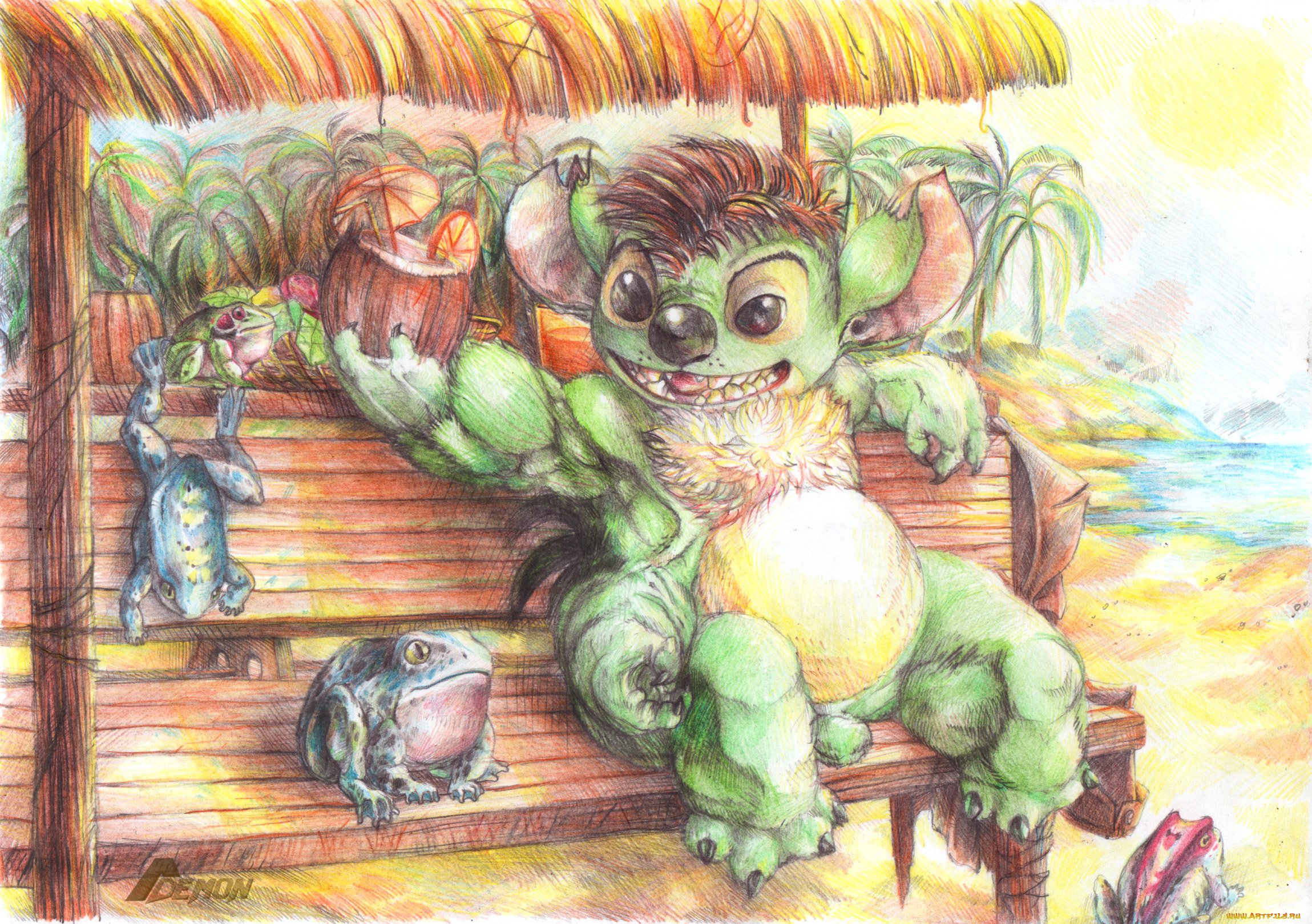 рисованные, животные, сказочные, мифические, рисунок