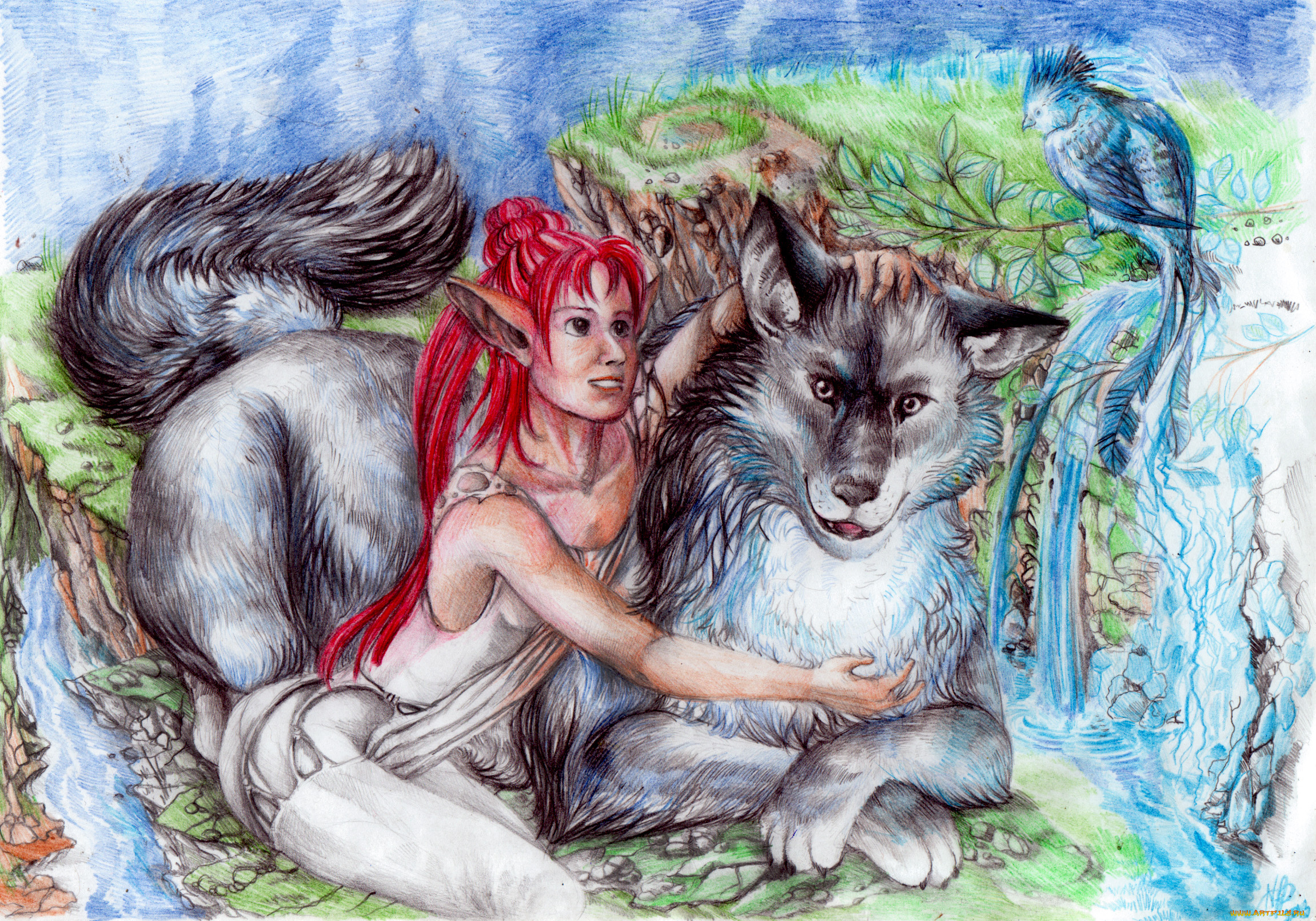 рисованные, животные, сказочные, мифические, рисунок