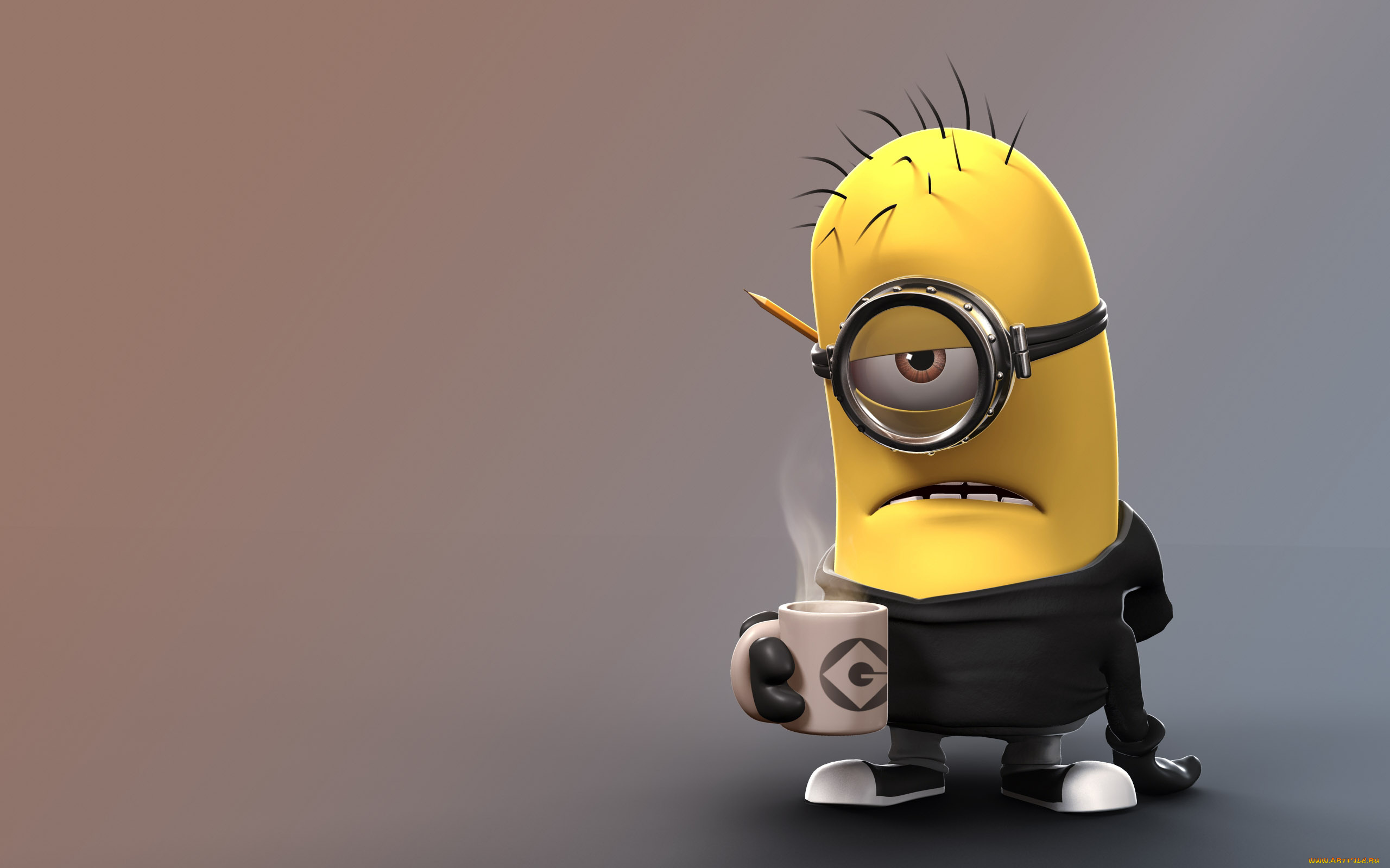 despicable, me, мультфильмы, чашка, карандаш, миньон