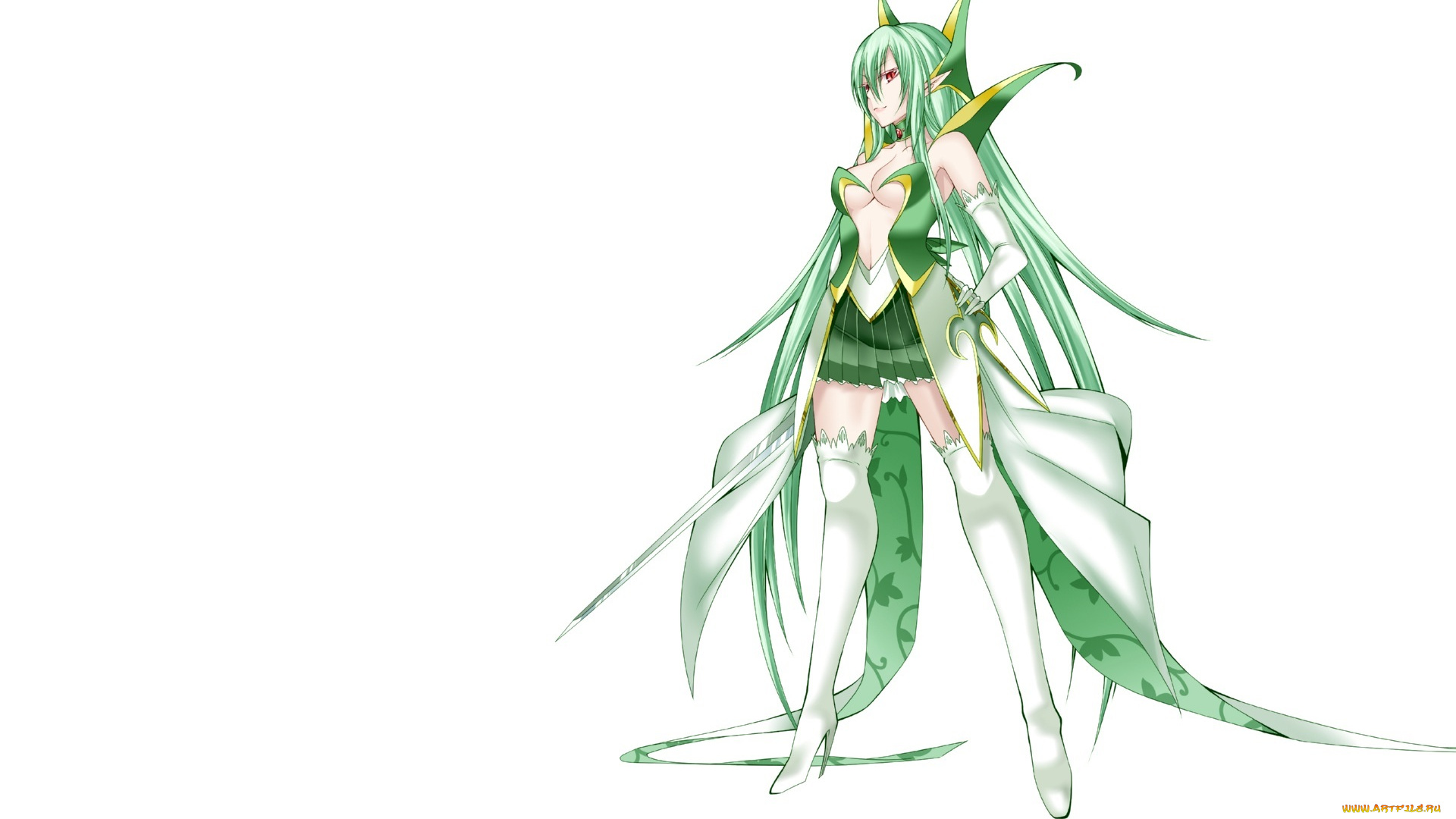 аниме, -weapon, , blood, &, technology, белый, фон, арт, девушка, воин, меч