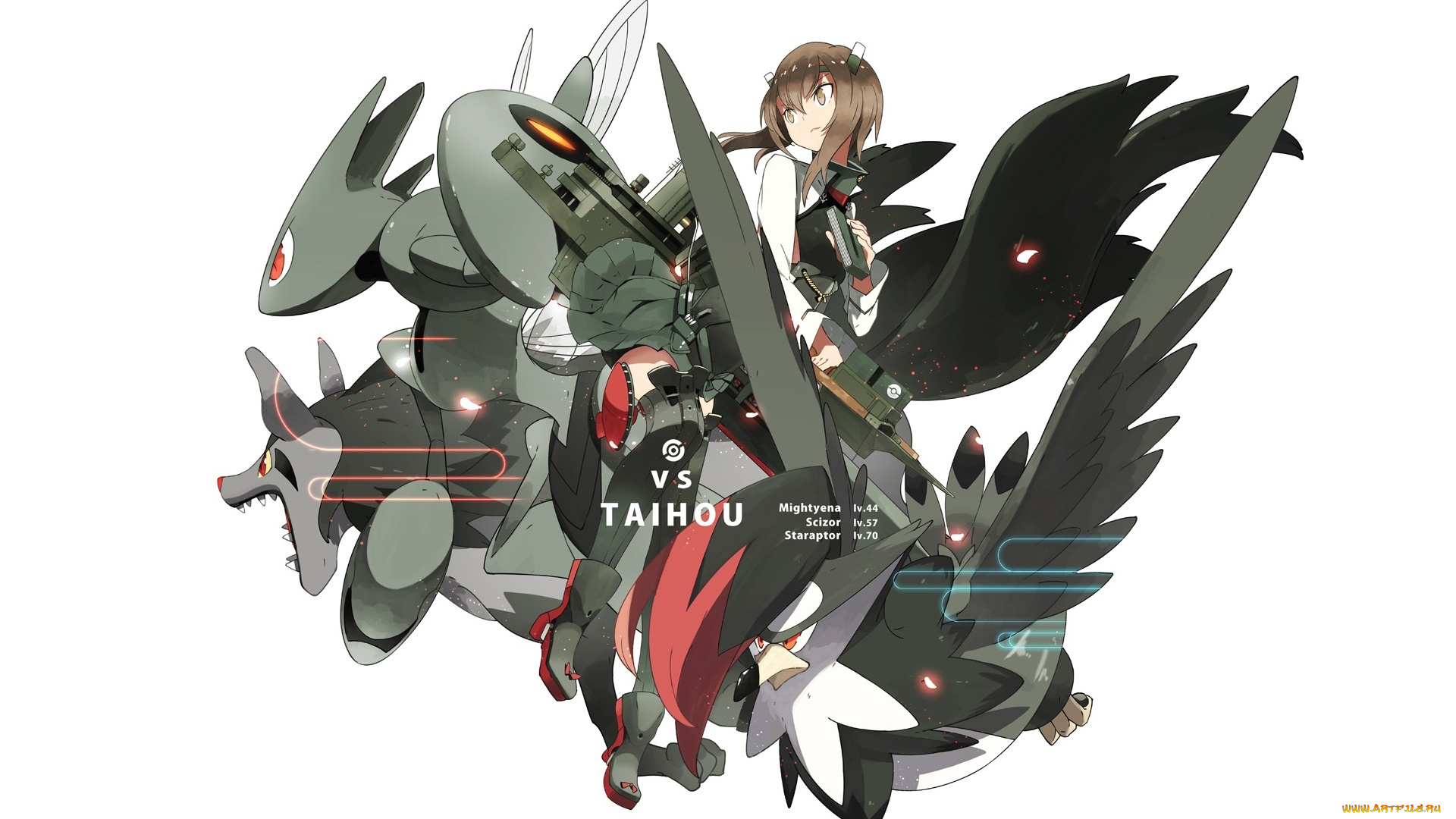 аниме, kantai, collection, девушка, арт, покемон