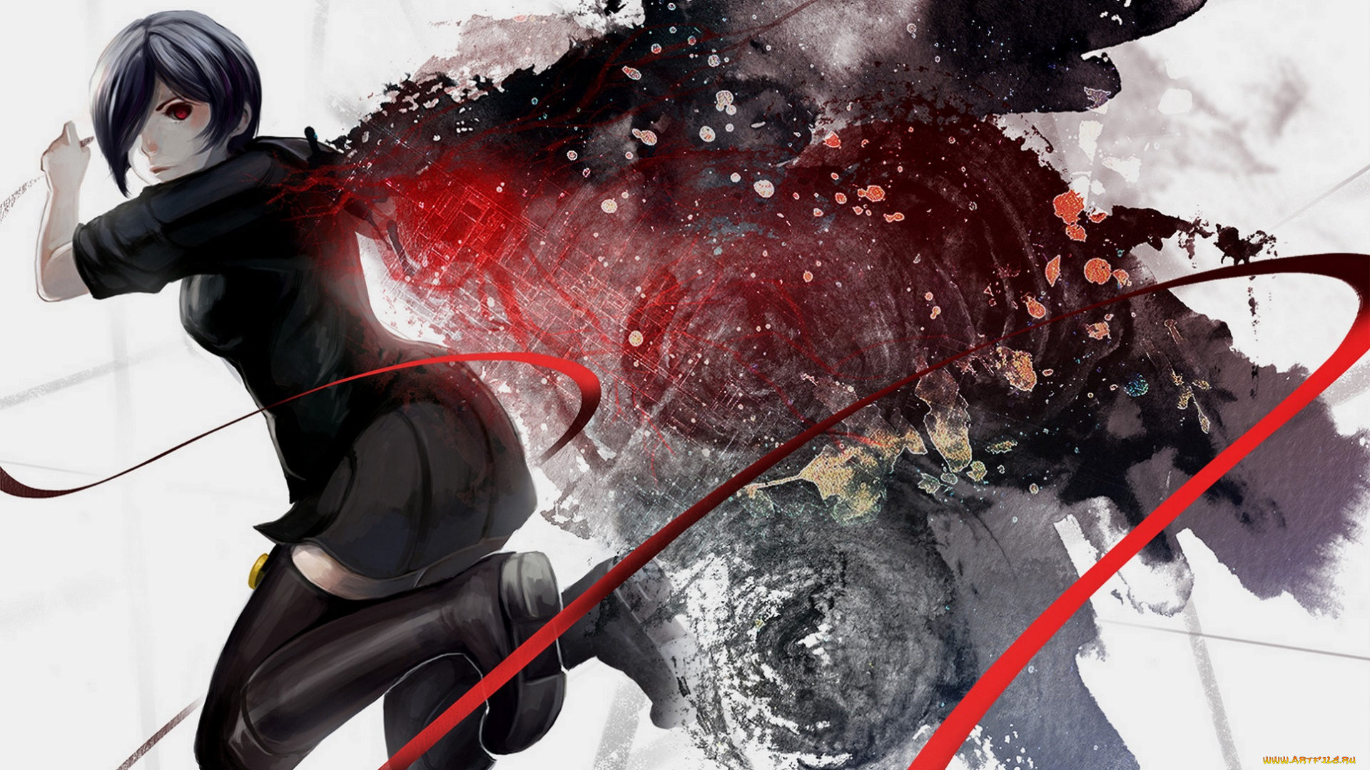 аниме, tokyo, ghoul, арт, kirishima, touka, девушка, токийский, гуль