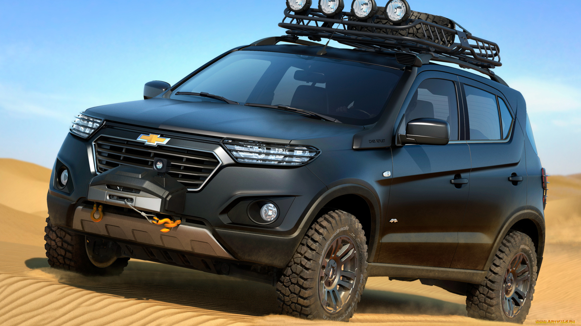 автомобили, chevrolet, concept, niva, 2014г, песок, темный