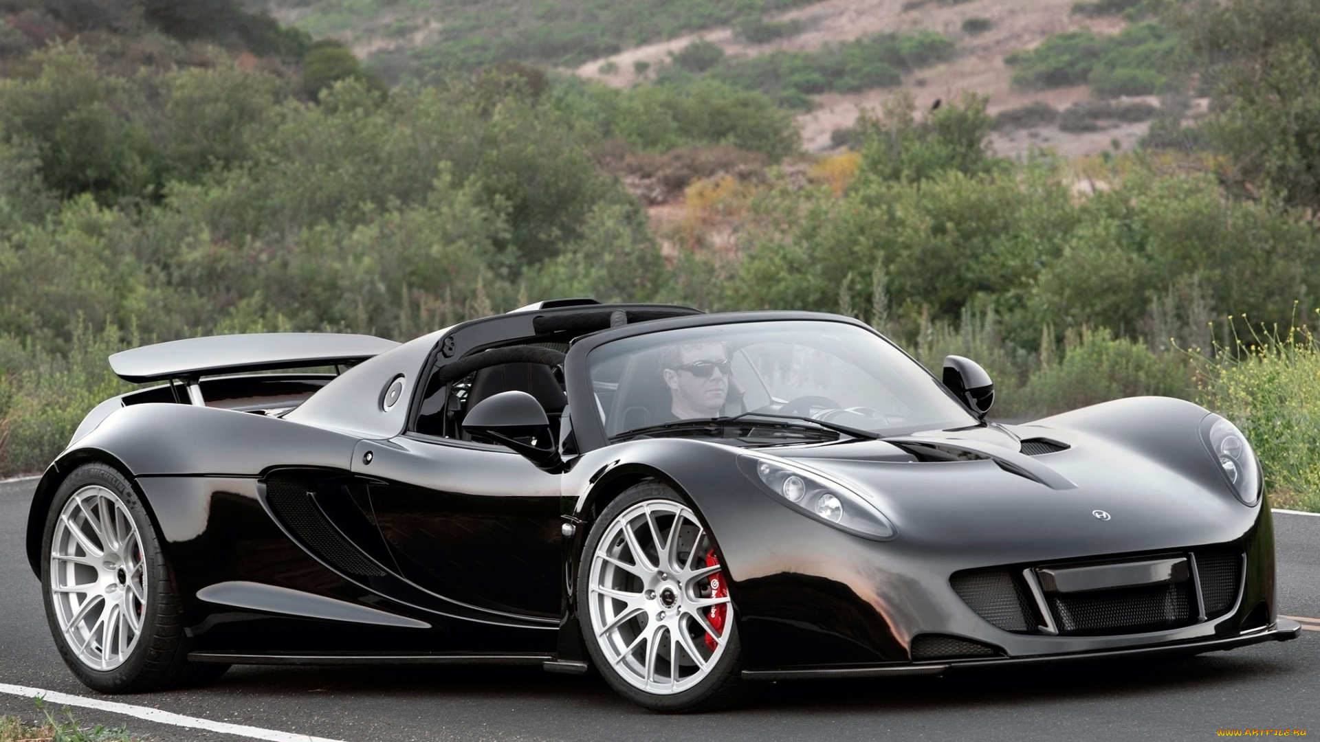 автомобили, lotus, hennessey, venom, gt, spyder, '2013г, темный