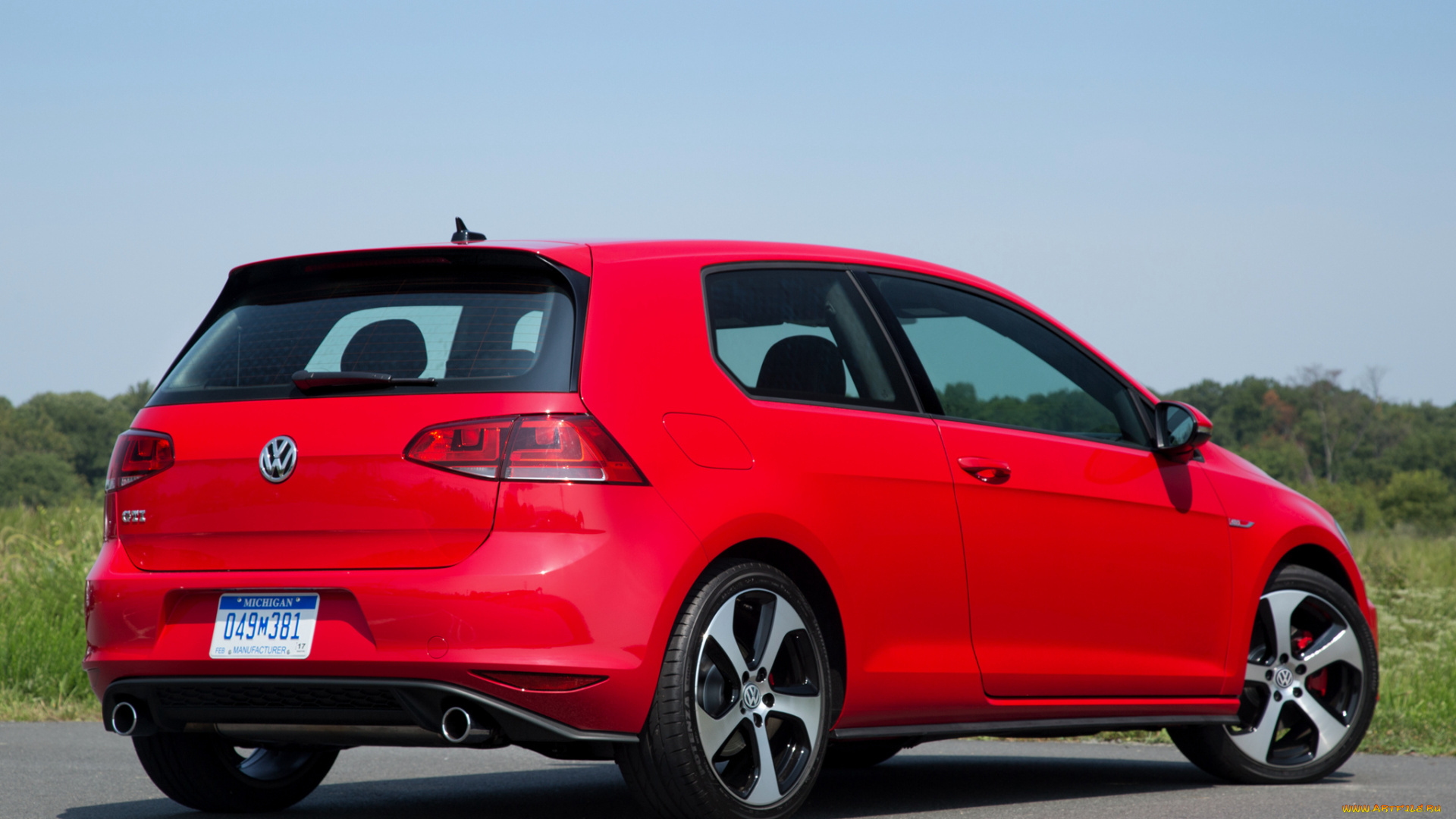 автомобили, volkswagen, 2015г, golf, gti, 3-door, us-spec, typ, 5g, красный