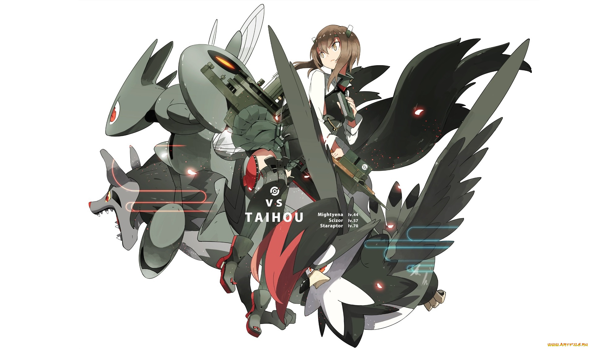 аниме, kantai, collection, девушка, арт, покемон