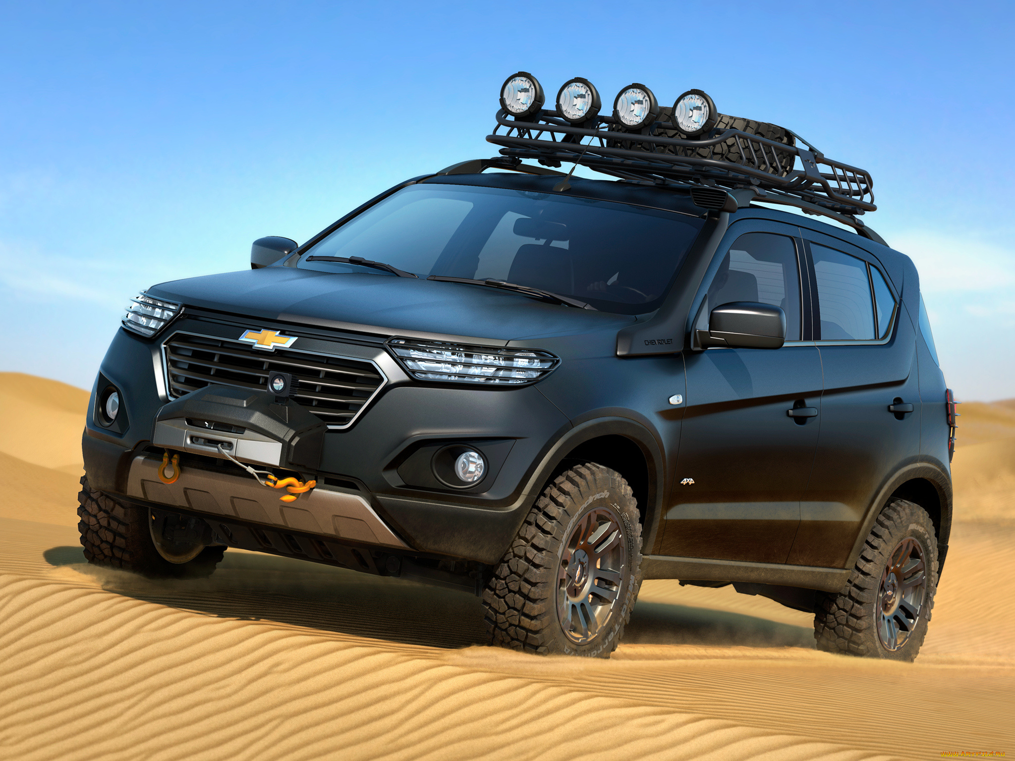 автомобили, chevrolet, concept, niva, 2014г, песок, темный