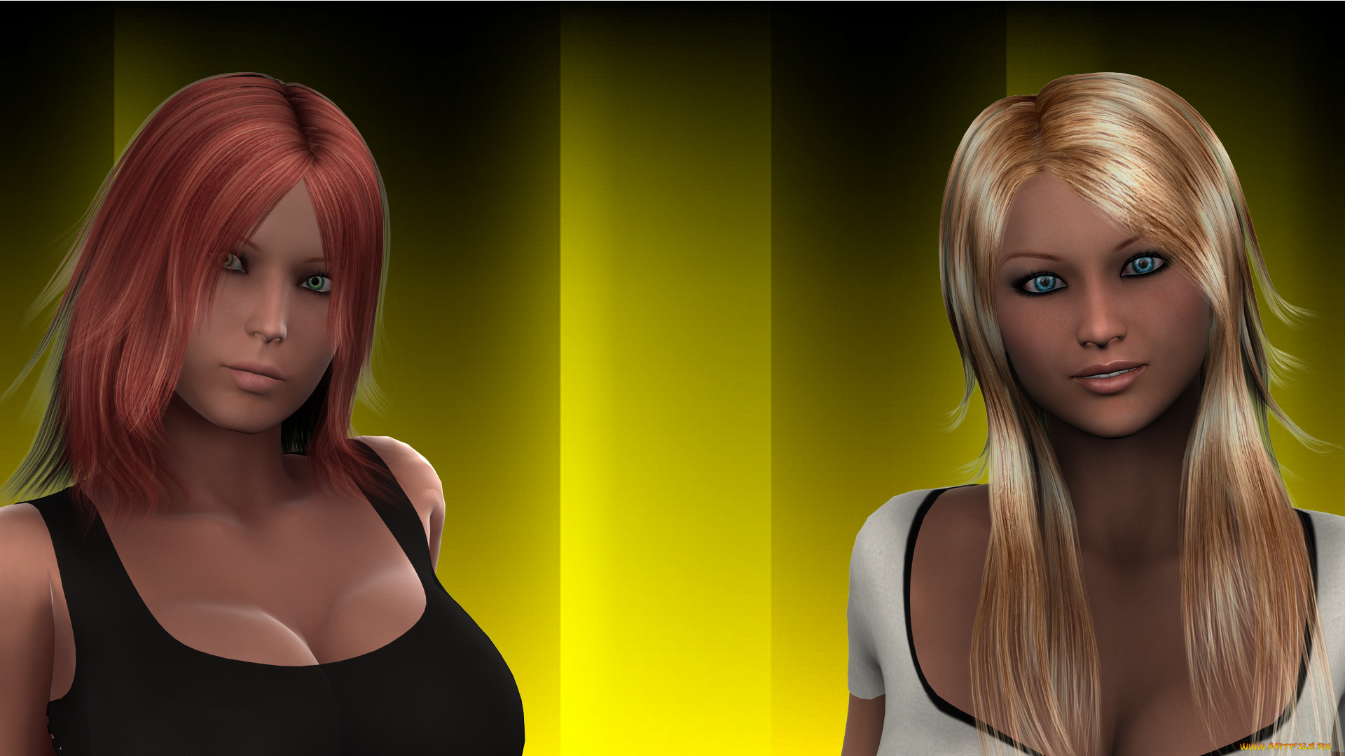 3д, графика, люди, , people, взгляд, девушки, фон