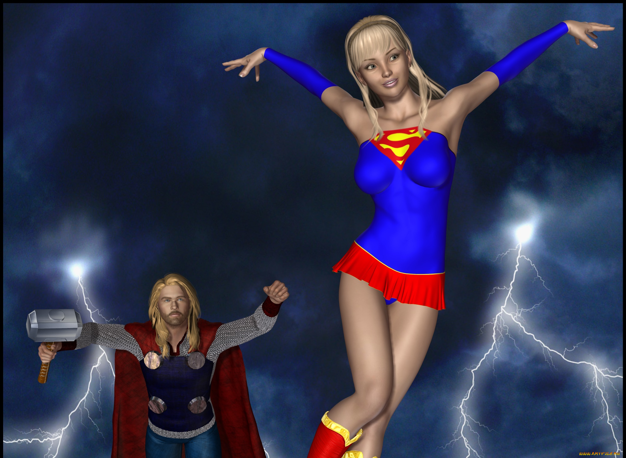 lordsnot, 3д, графика, фантазия, , fantasy, девушка, взгляд, фон, полет, мужчина