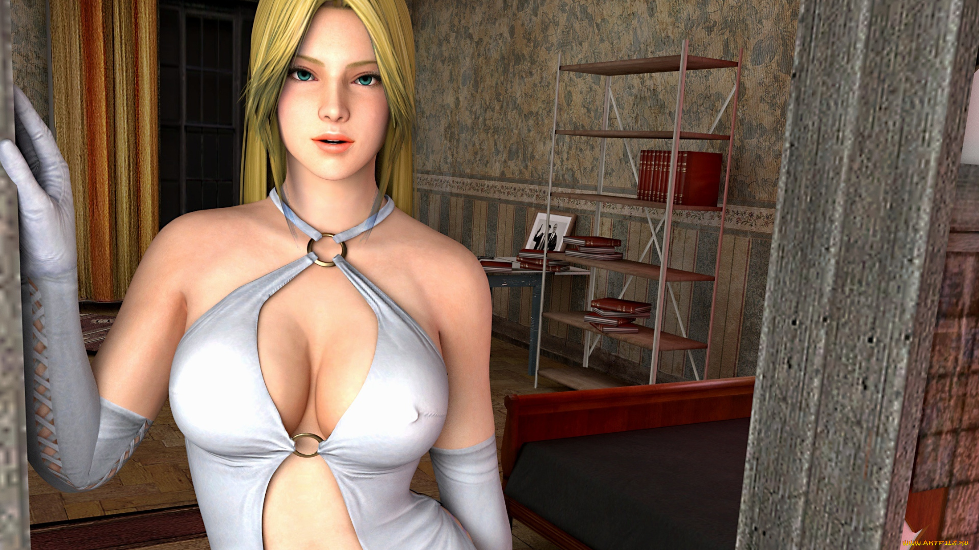 3д, графика, аниме, , anime, фон, девушка, взгляд