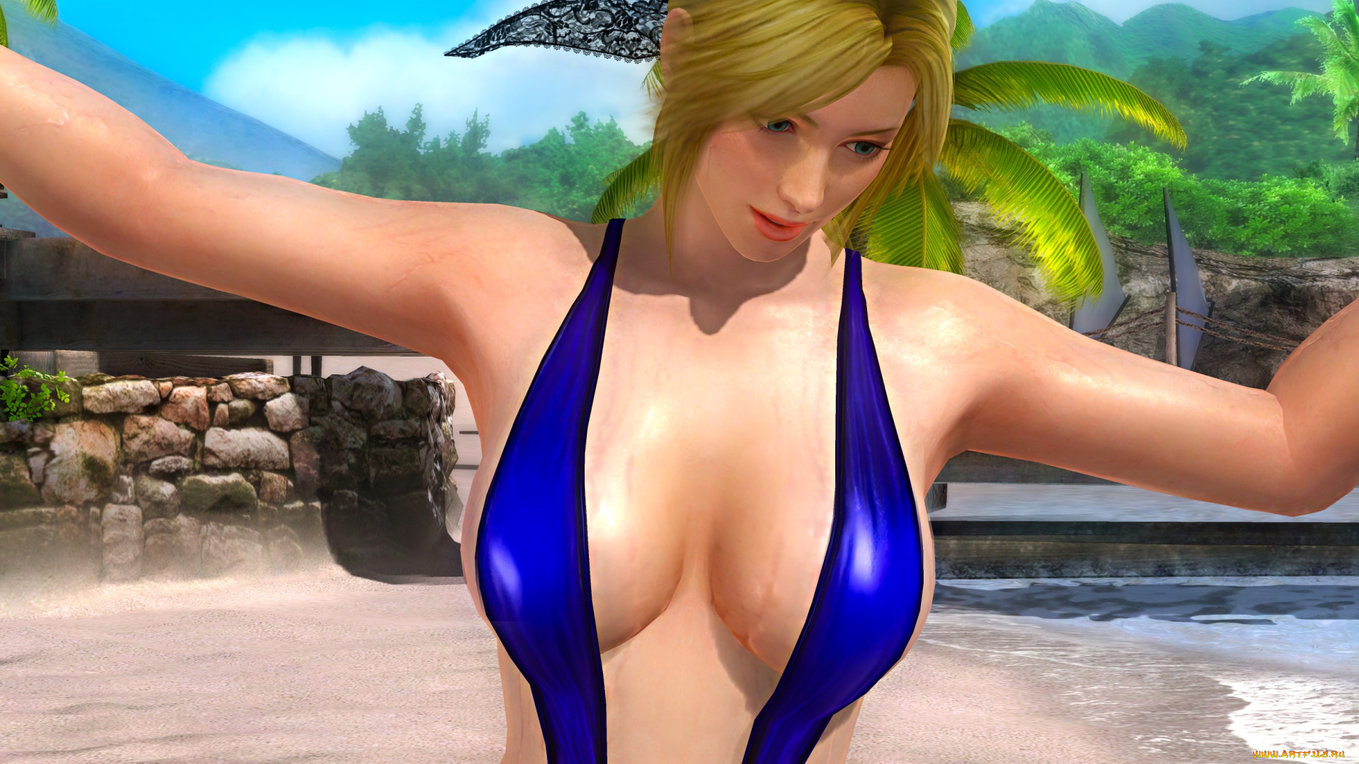 3д, графика, аниме, , anime, фон, взгляд, девушка