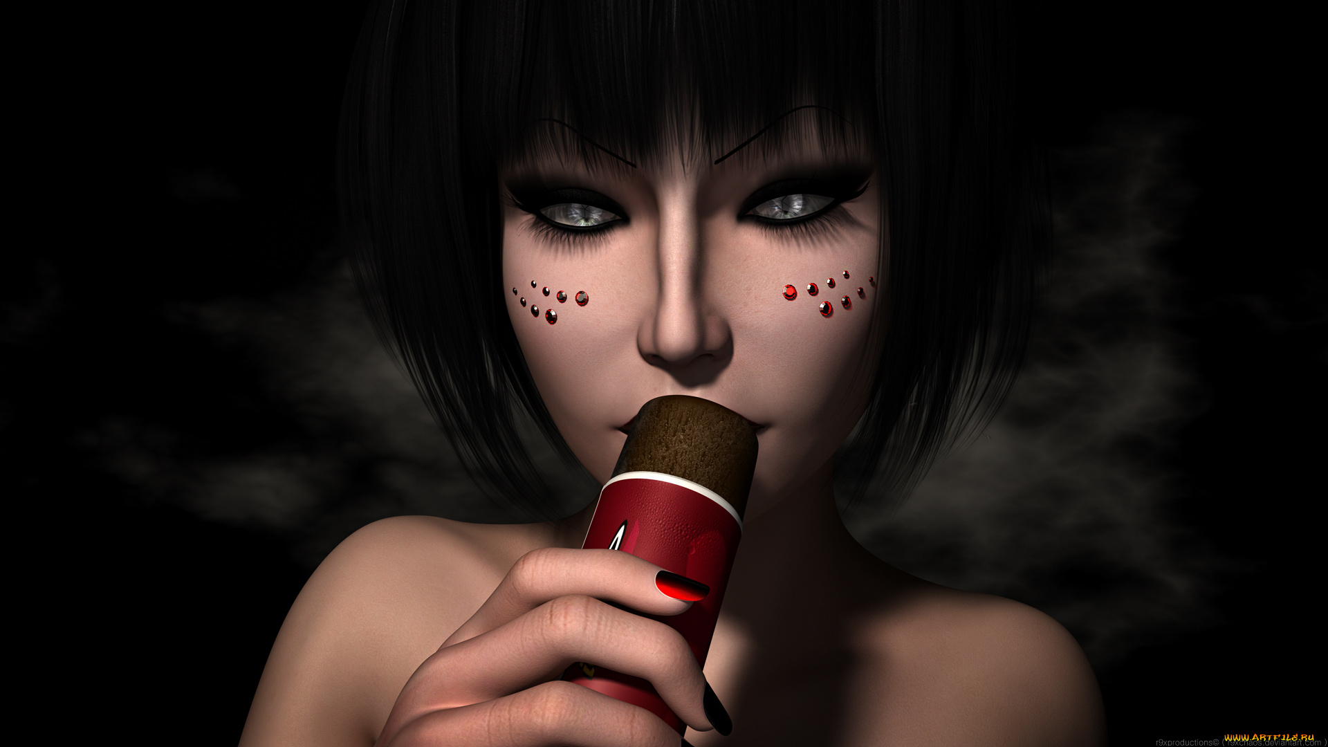 3д, графика, портрет, , portraits, взгляд, девушка, фон