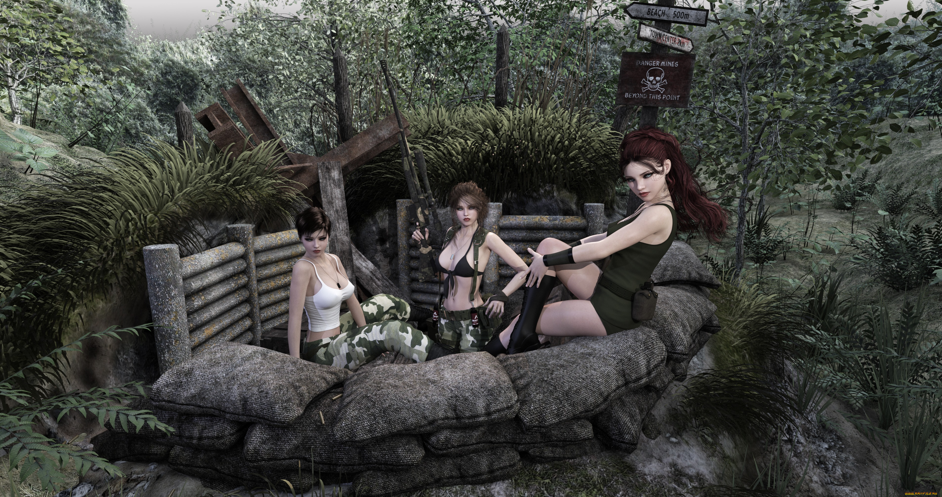 3д, графика, люди, , people, фон, взгляд, девушки